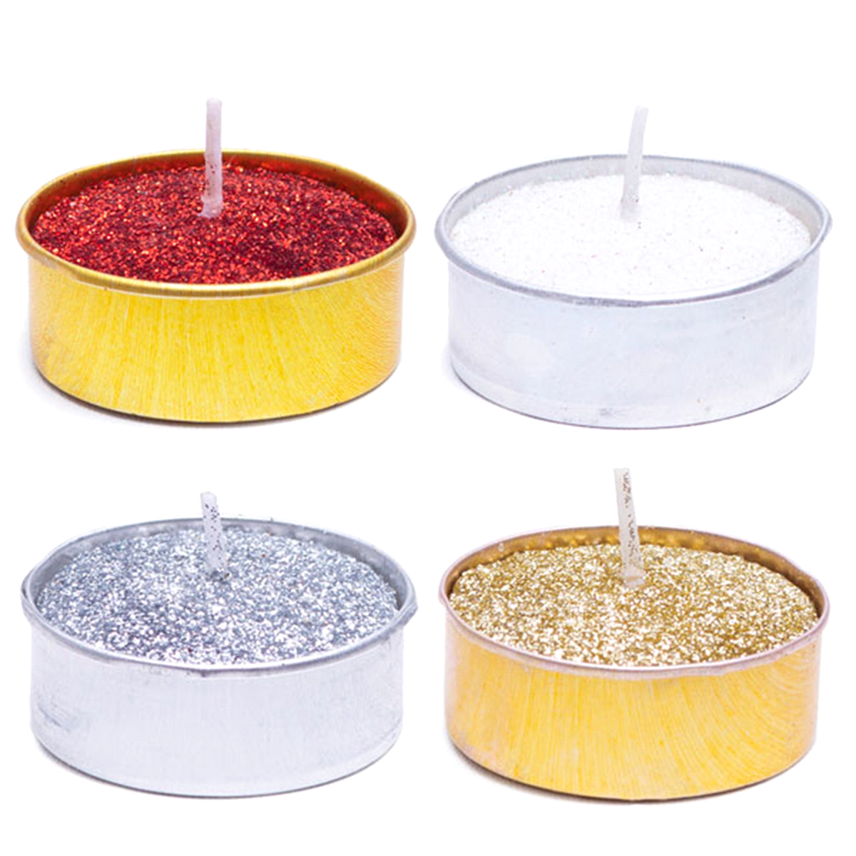 TEALIGHT GLITTER COLORI ASSORTITI 4x4h2 x3pz 