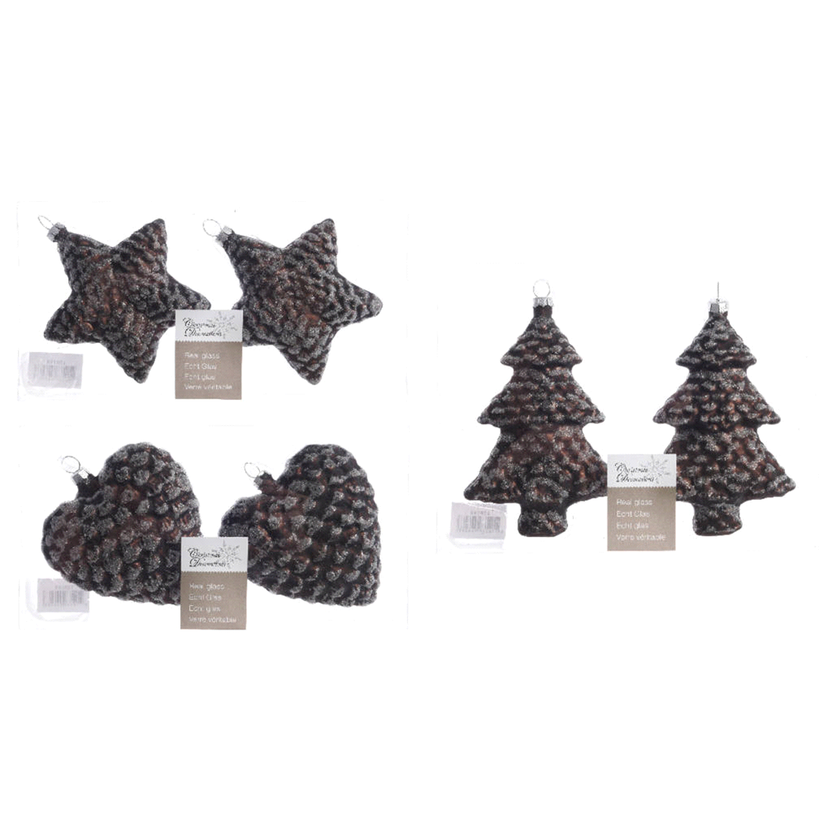 DECORI MARRONI VETRO ASSORT. x2pz 