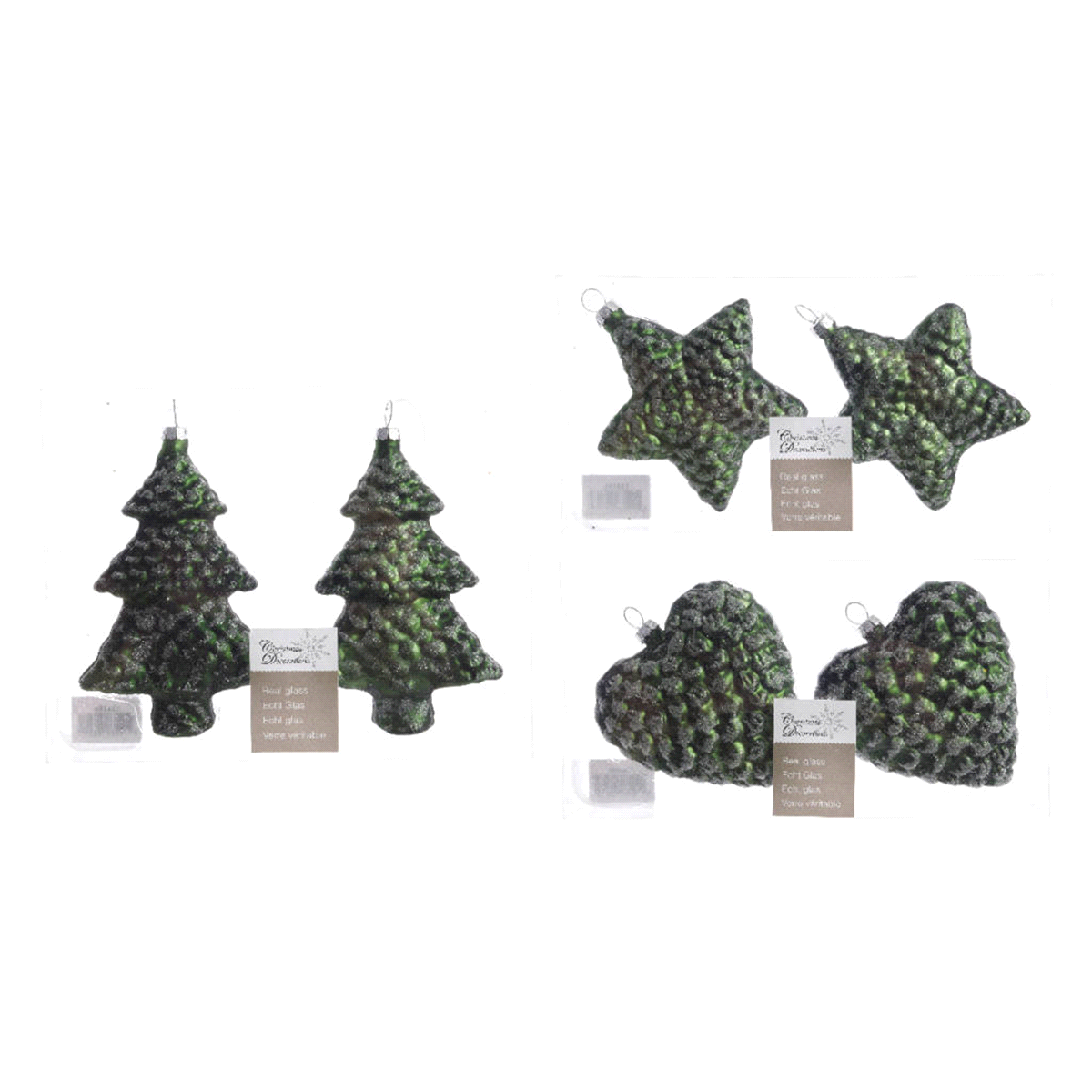 DECORI VERDE PINO VETRO ASSORT.x2pz 