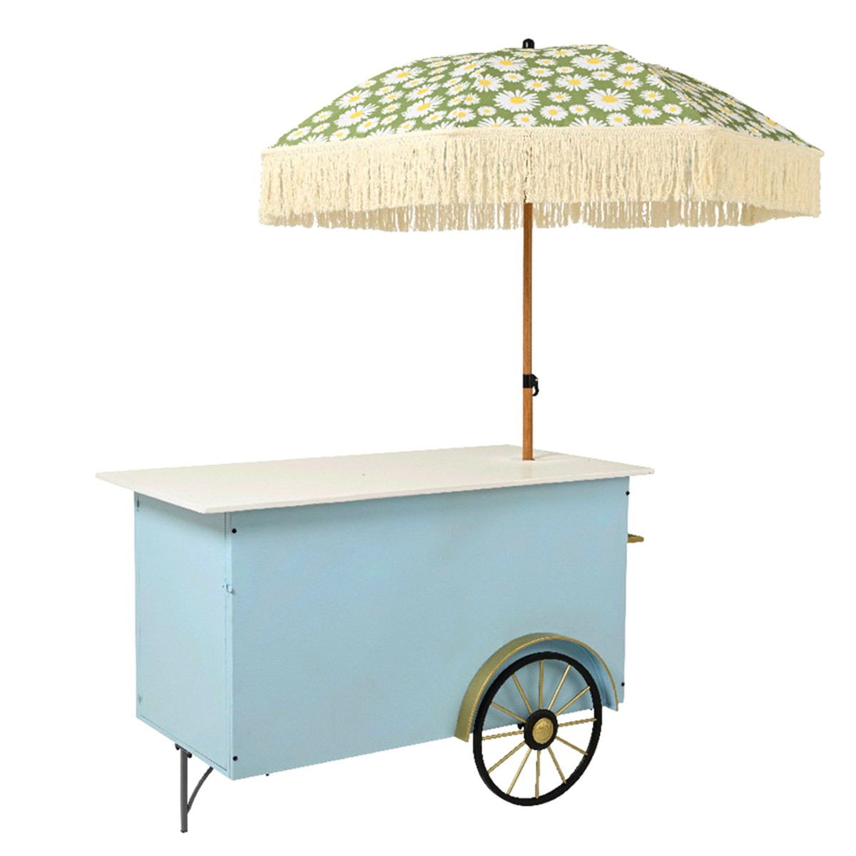 Carretto gelati azzurro in ferro. Dimensioni: 75Carretto gelati azzurro in ferro. Dimensioni: 75x151 h. 99cm.x151 h. 99cm. 