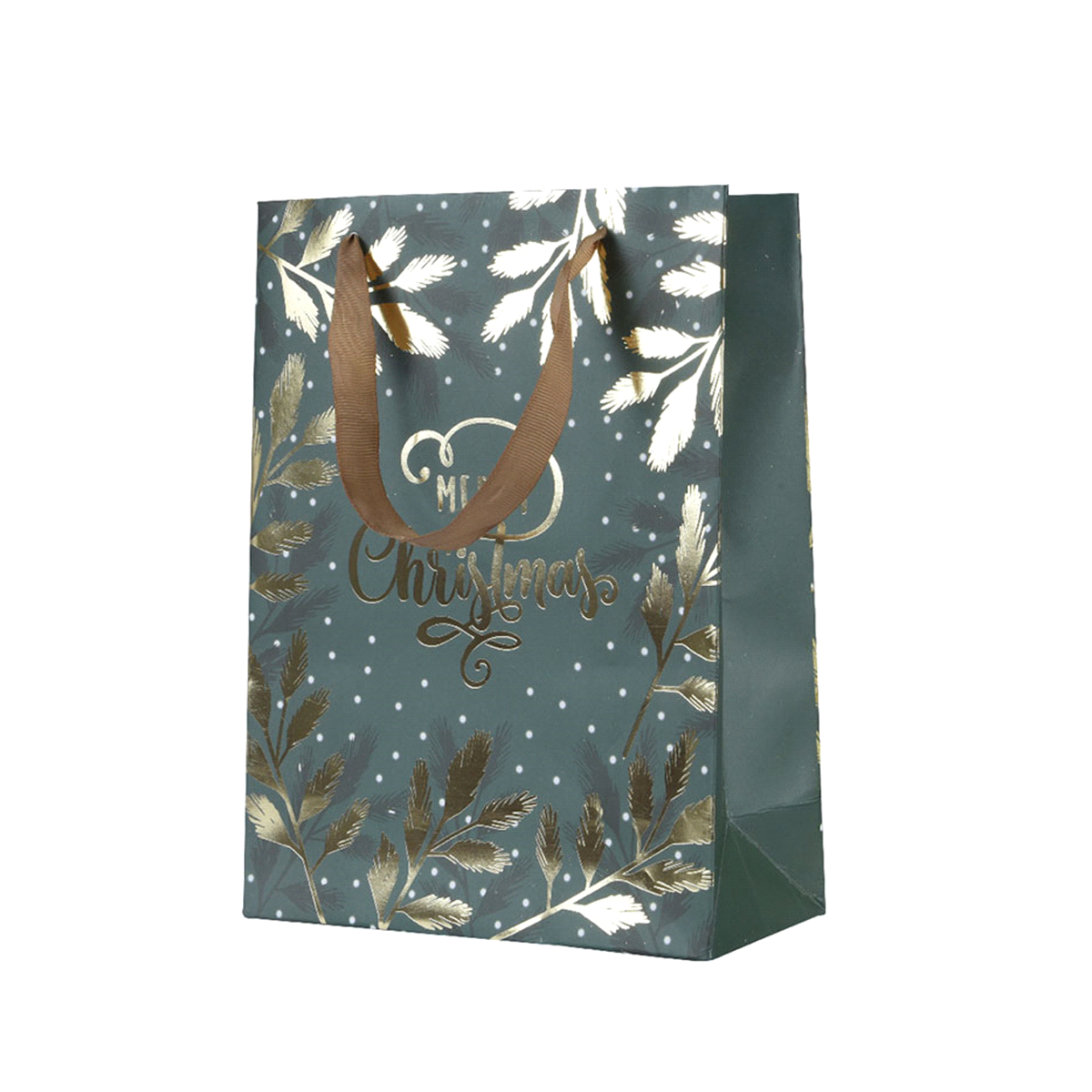 GIFTBAG MERRY CHRISTMAS GRIGIO/ORO 8x18x24 