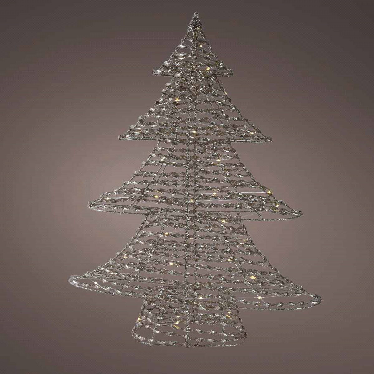 Albero oro micro led bianco caldo da interno. Misure: 11x48 h.60cm. 
