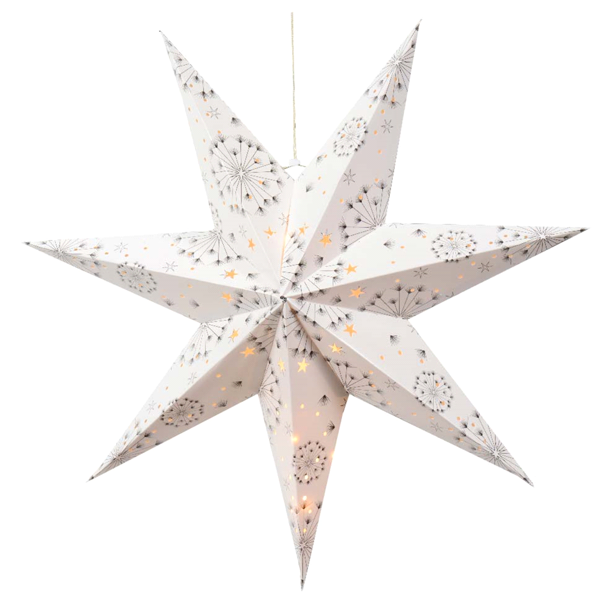 Stella bianca led bianco caldo da interno. Misure: 17x60 h.60cm. 
