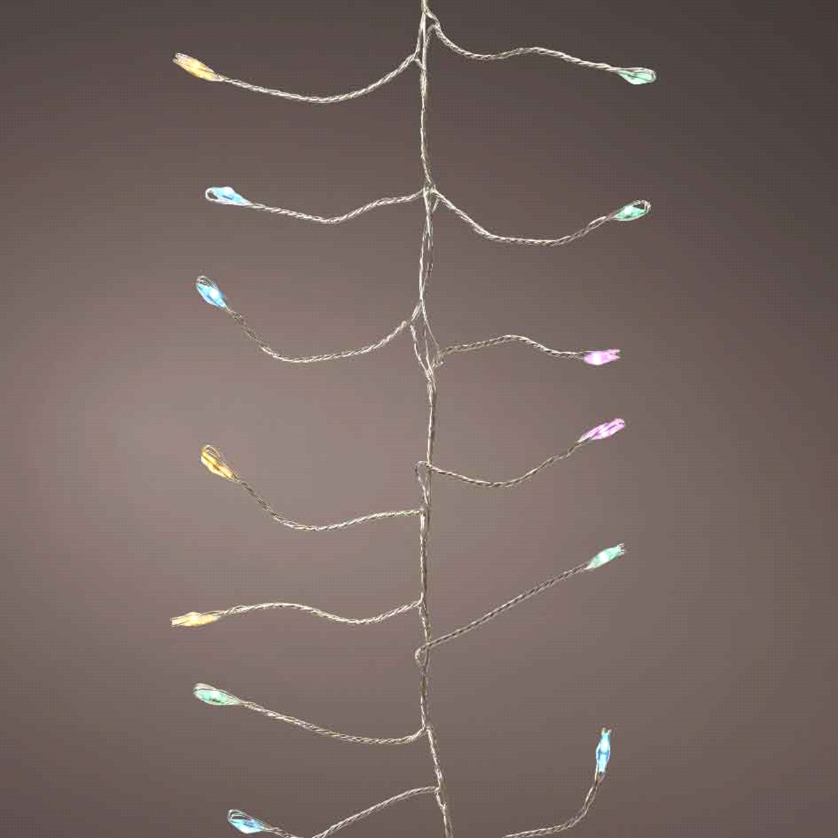 Filo argento micro led multicolor 8 funzioni effetto scintillio da esterno, lunghezza 12 mt. 