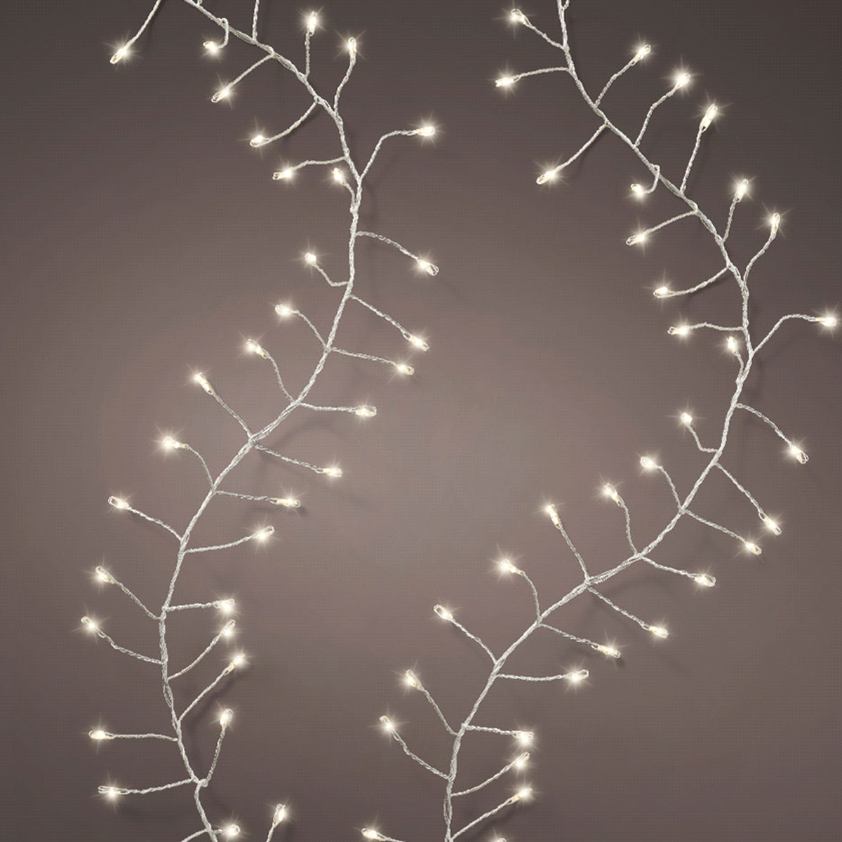 Filo argento micro led bianco caldo 8 funzioni, effetto scintillio, da esterno, lunghezza 12 mt. 