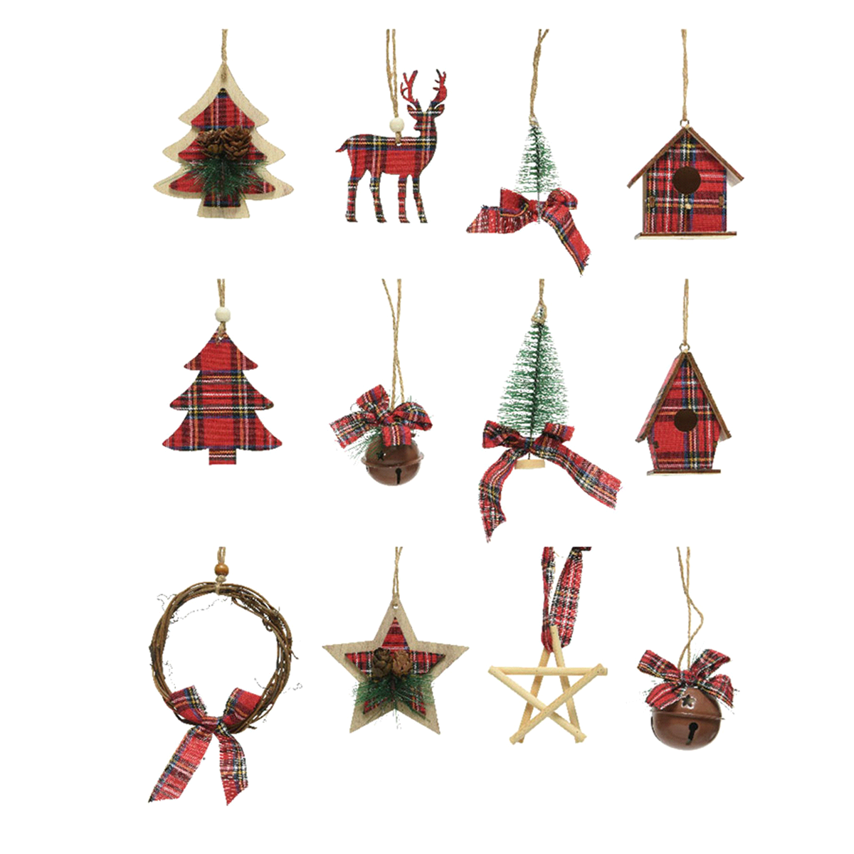 DECORI NATALE IN LEGNO IN 12 MODELLI ASSORTITI h.8,5 