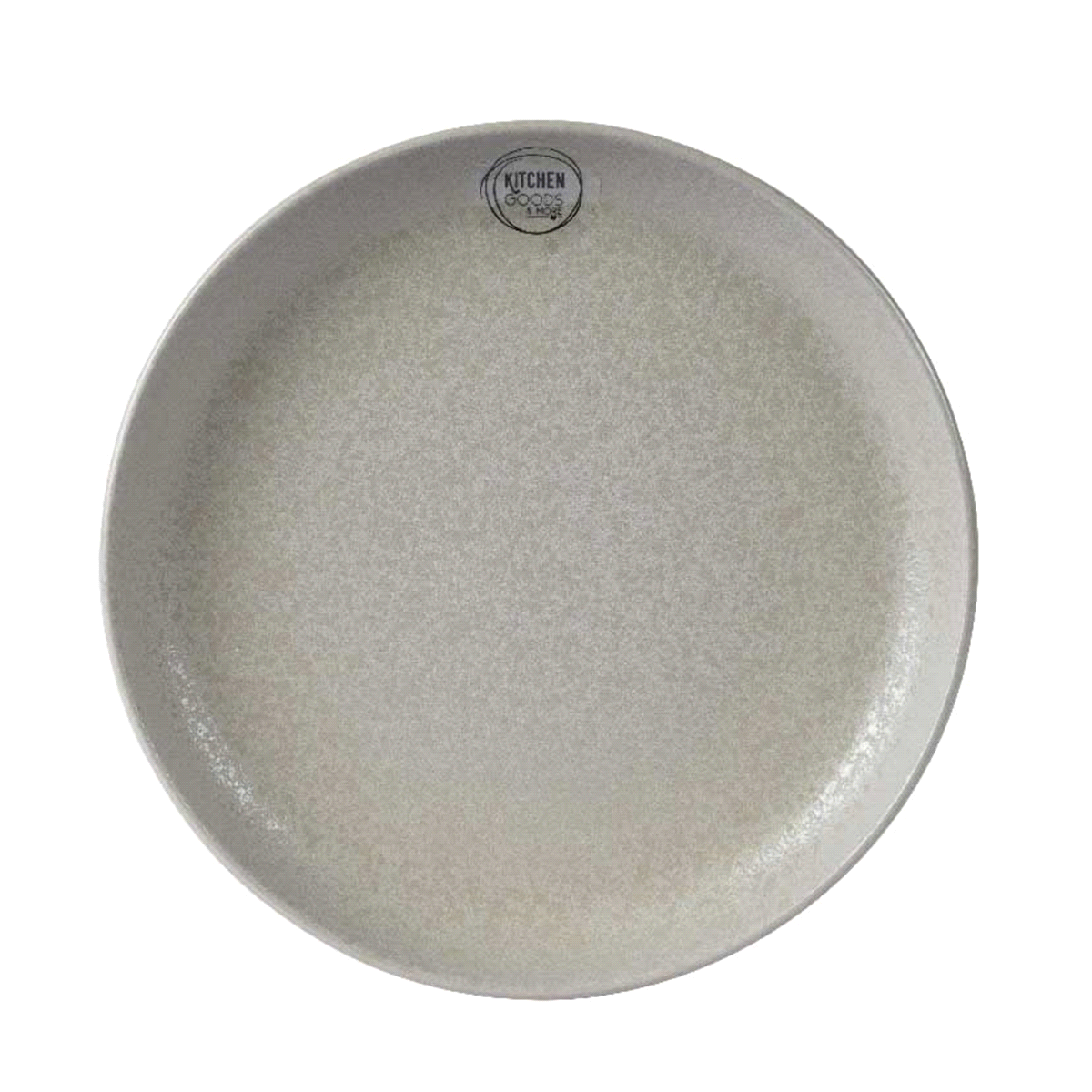 Piattino beige in gres arenaria smaltato diametro 19,5cm. 