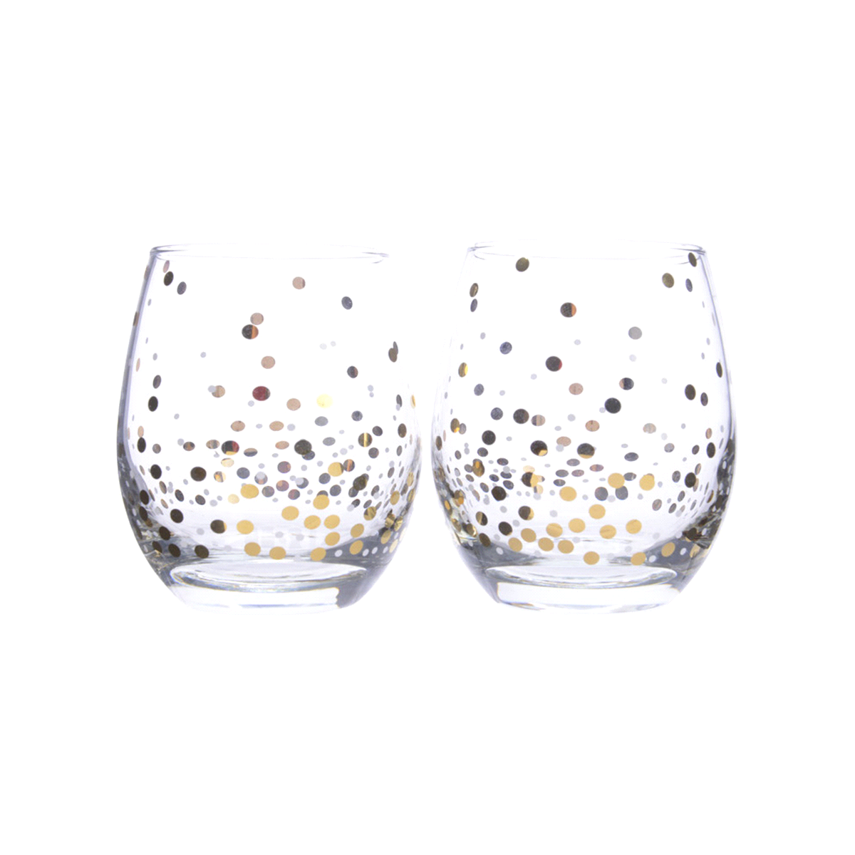 BICCHIERI POIS ORO VETRO@7,4x9,8x2pz 