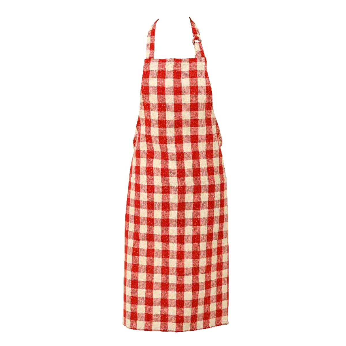Grembiule a quadri rosso/bianco in cotone lurex. Misure: 70x90cm. 