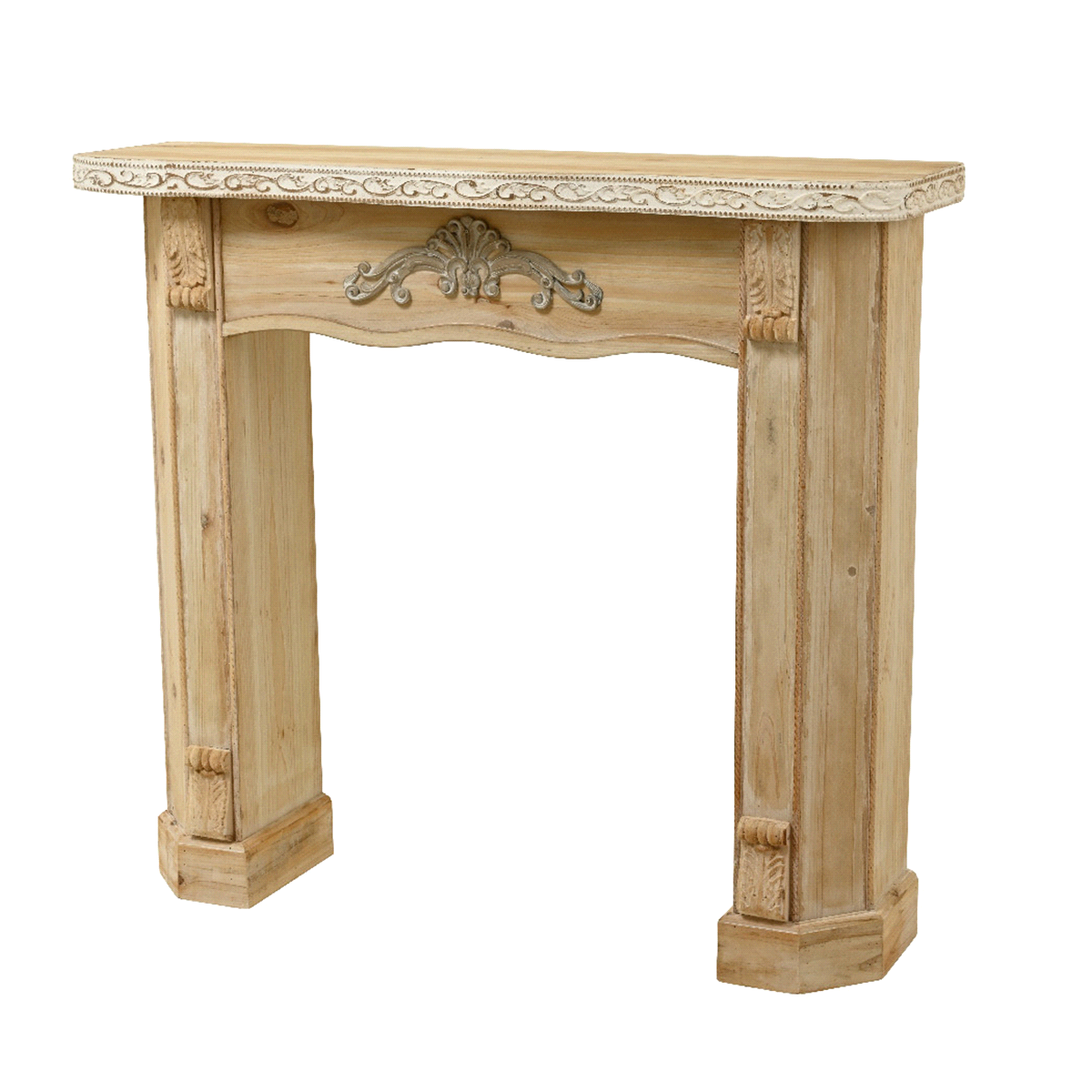 Camino in legno naturale da interno. Misure: 29,5x111 h. 100cm. 