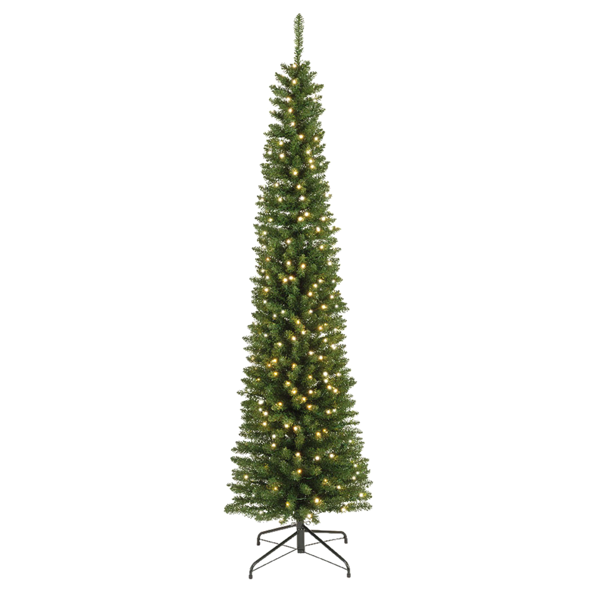 Pino verde con 200 led bianco caldo da interno. Misure: diametro 50cm. h. 180cm. 
