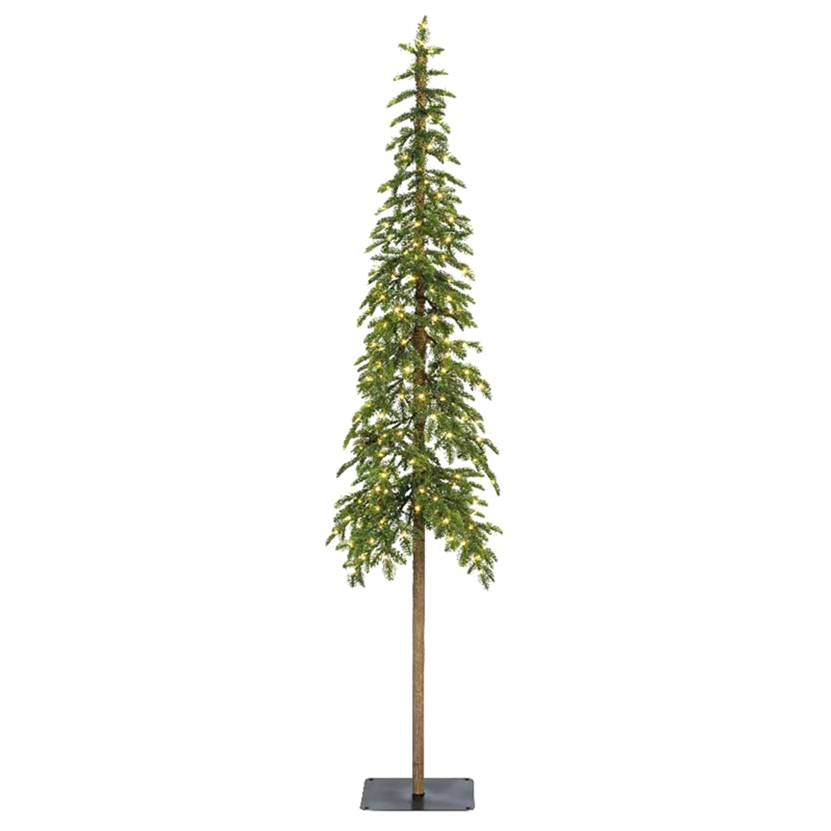 Abete alpino verde con micro led bianco caldo da interno. Misure: diametro 41 h. 180cm. 