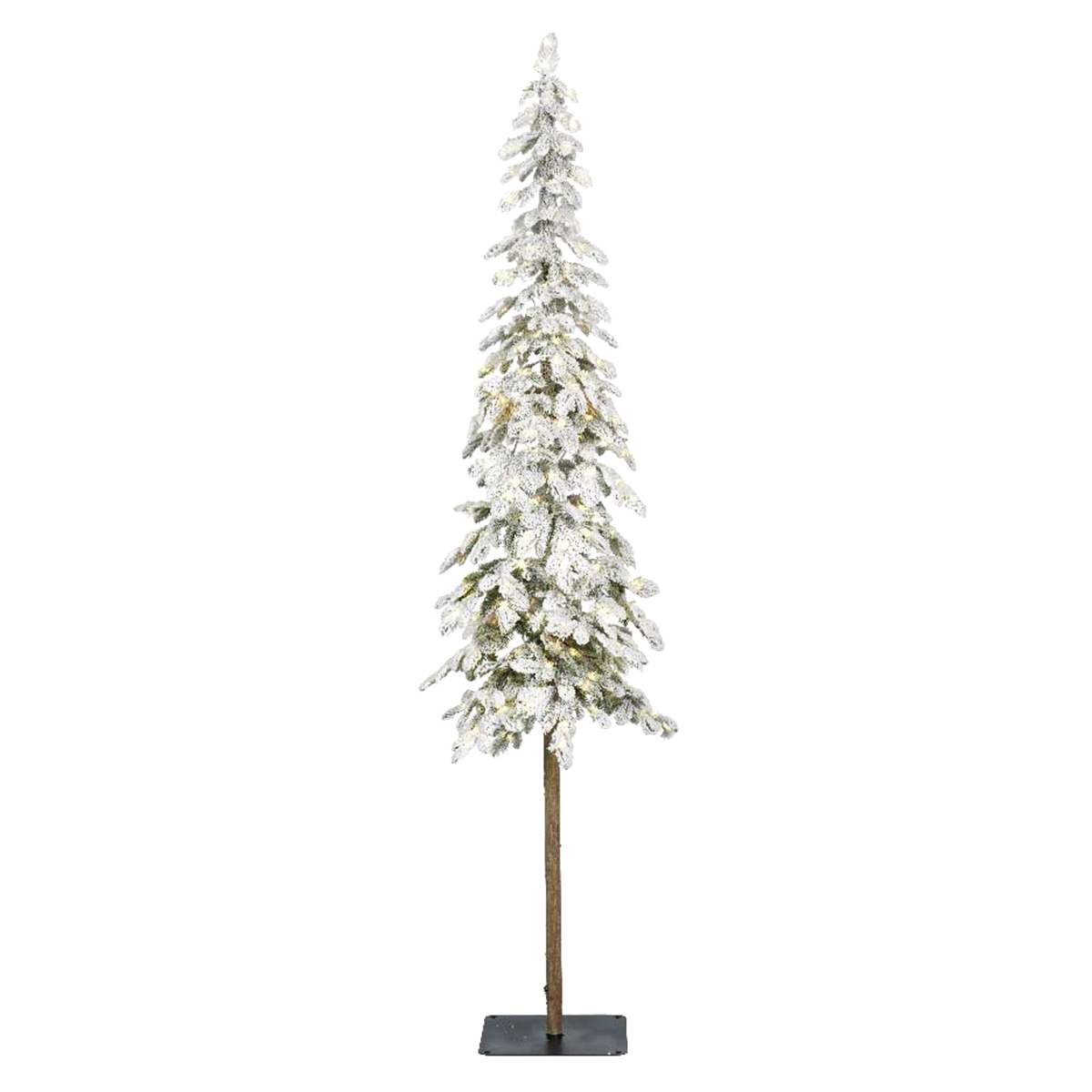 Abete alpino innevato con micro led bianco caldo da interno. Misure: diametro 41 h. 180cm. 