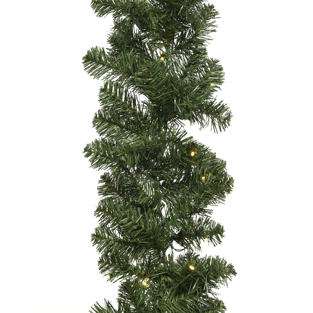 Ghirlanda verde imperial con led, da interno e da esterno. Misure: 270 h.12cm., diametro 25cm. 