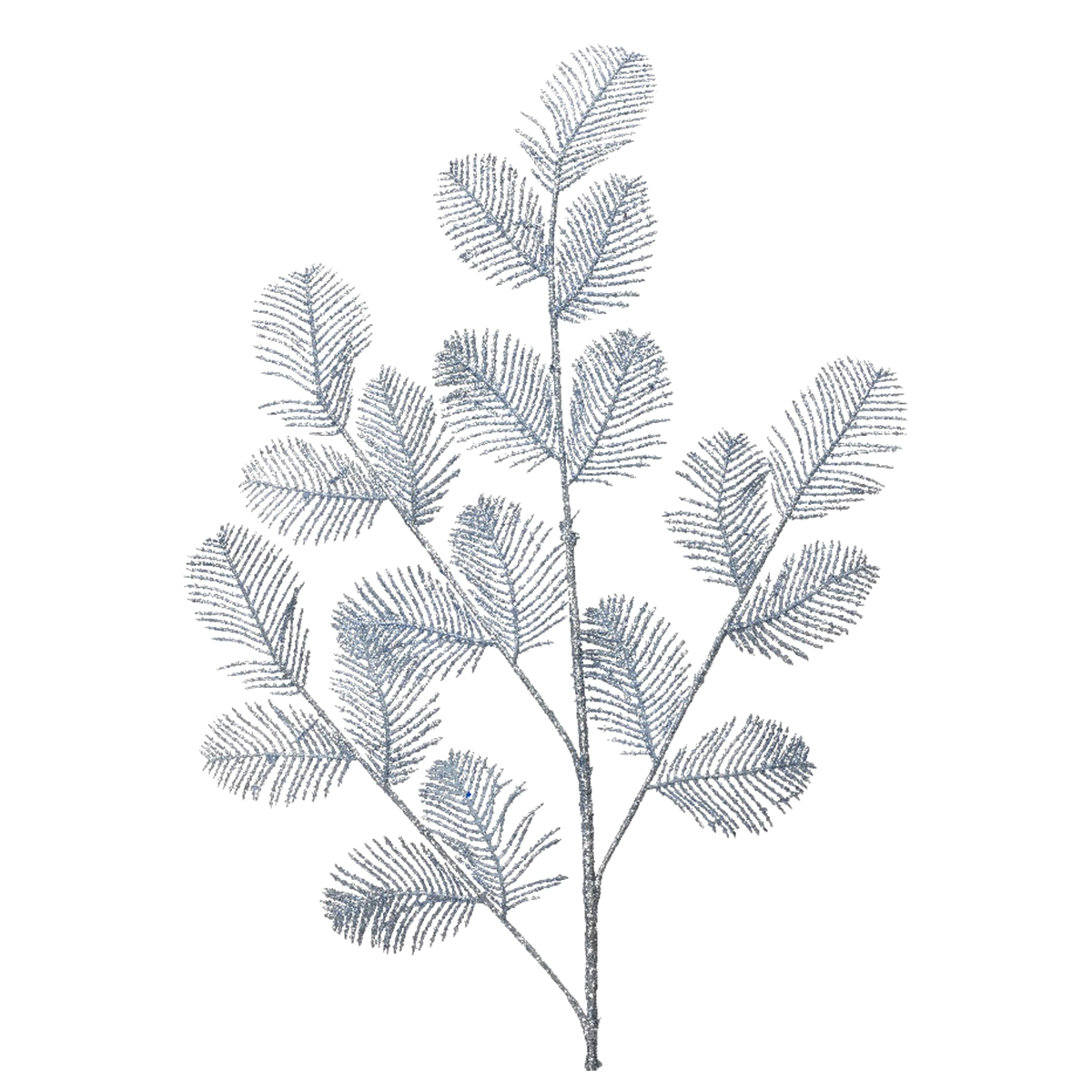 Ramo spray blu nebbia glitterato. Misure: 15x0,5 h. 72cm. 