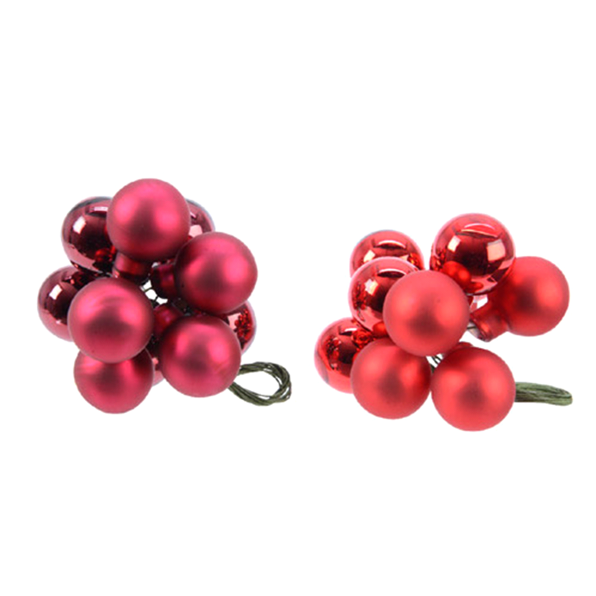 PALLINE ROSSO CHRISTMAS GRAPPOLO IN VETRO @2 