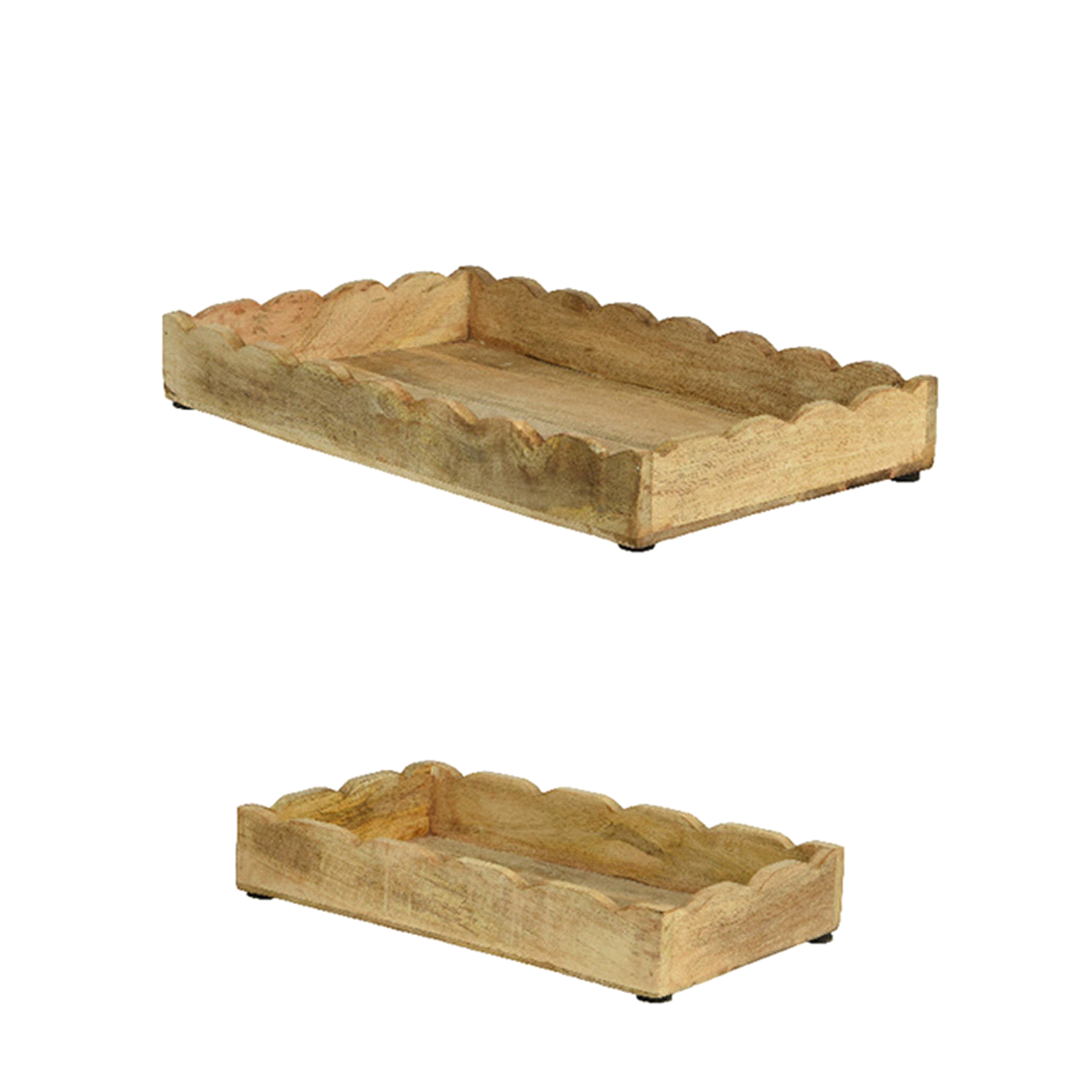 SET 2 VASSOI LEGNO NATURALE 40x25h.5 