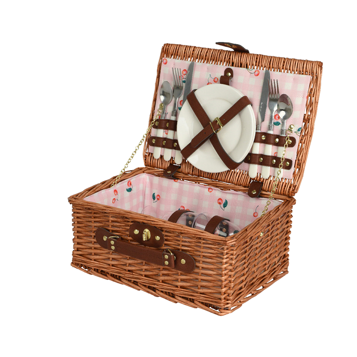 SET CESTO PICNIC ROSA 38x26 h18cm 