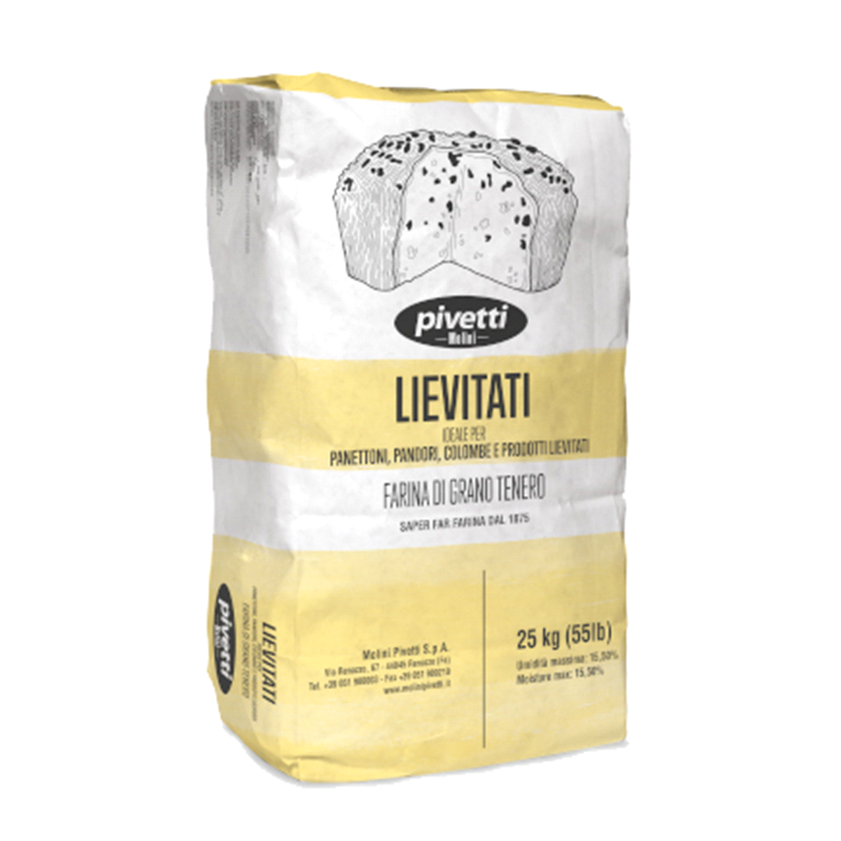 Una farina dall’elevato apporto proteico e dall’alto W (400-440), ottimale per la produzione di grandi lievitati che necessitano di un impasto ben strutturato e con lunghe lievitazioni. Permette di ottenere prodotti dagli ampi volumi garantendo un’ottima sofficità e una lunga durata nel tempo. Ideale per: panettoni dolci e salati, pandori, colombe, grandi lievitati in generale e prodotti da ricorrenza.
Umidità: 15.5% max. 