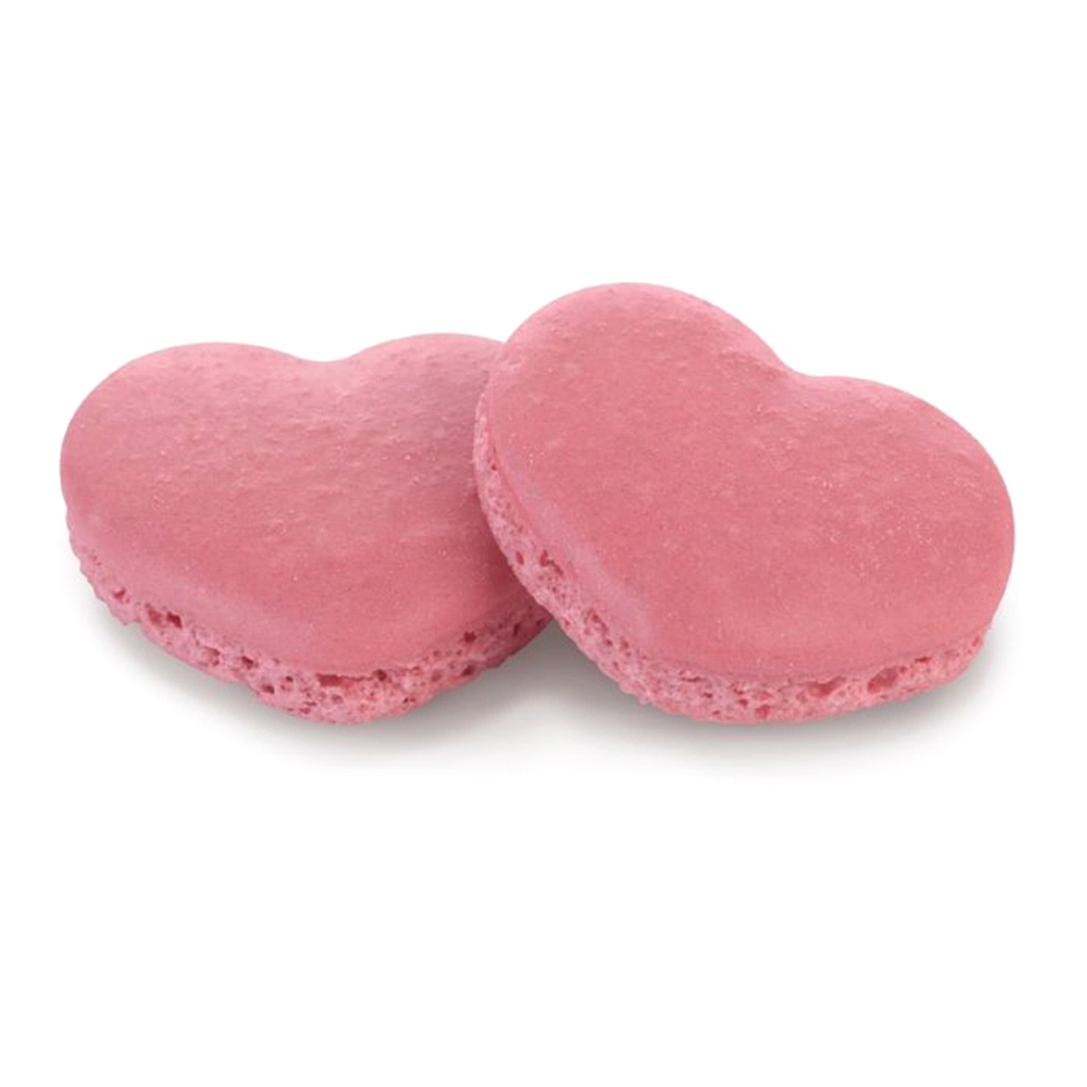 Macarons rosa a forma di cuore.Non contiene coloranti azoici aggiuntivi. E171 free. 