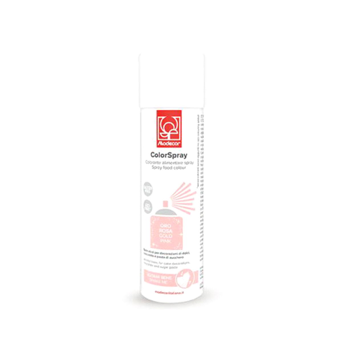 Colorante in spray oro/rosa perlato 250 ml. Non contiene biossido di titanio. 