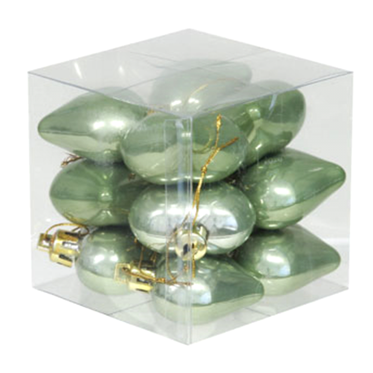 PALLINE CUORE VERDE OPALE 40mm x12pz 