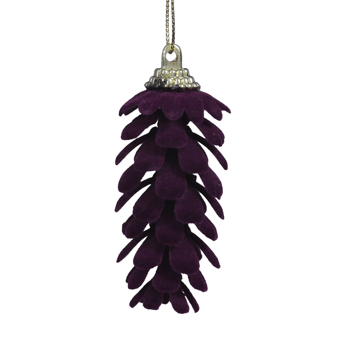 PIGNE VIOLA FLOCCATE DA APPENDERE 7x2,5 x6pz 