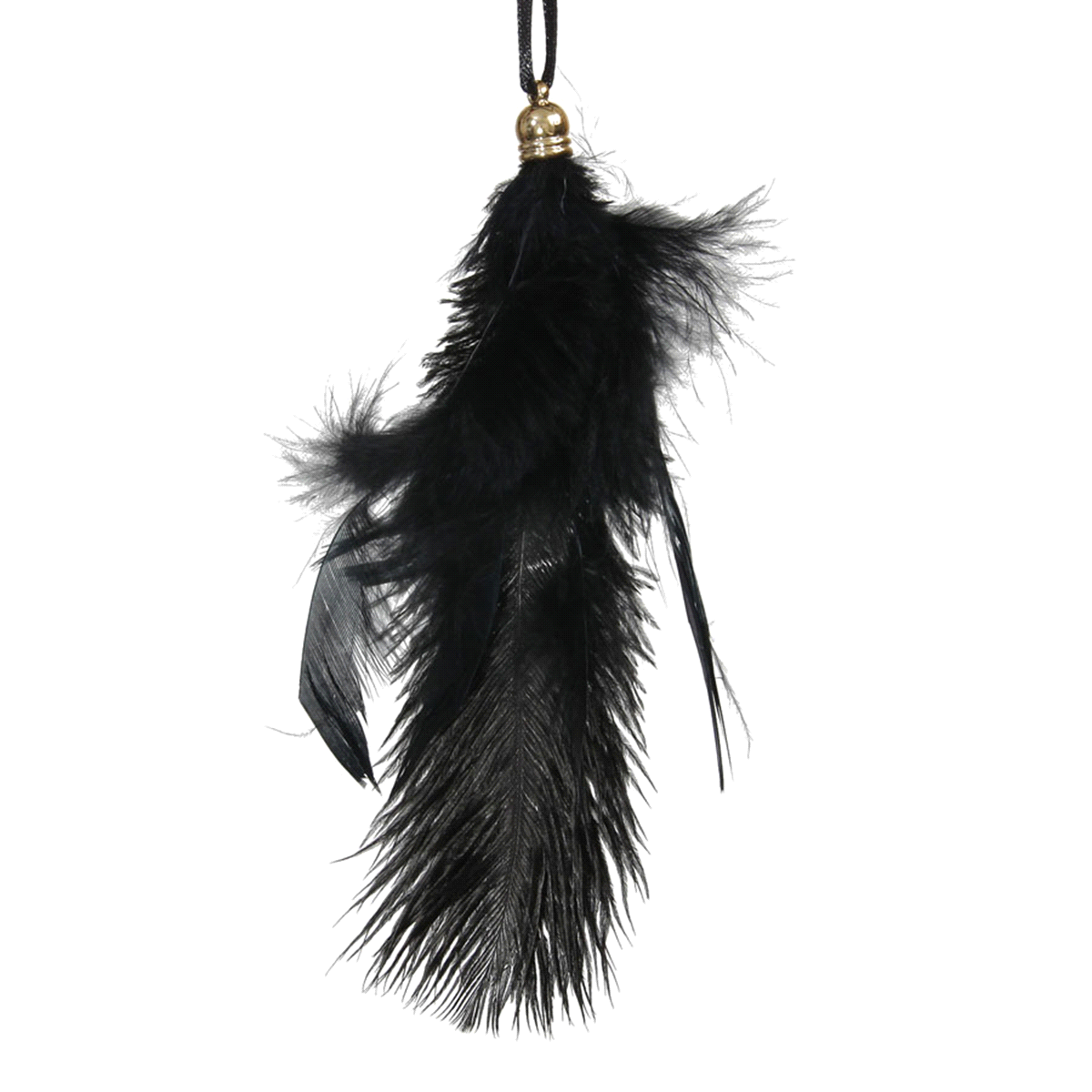 PIUME NERO DA APPENDERE 18cm x 4pz 