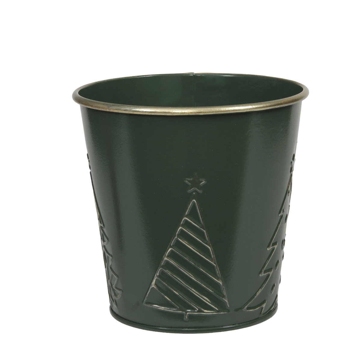 VASO DA FIORI METALLO VERDE @11xh.10cm 