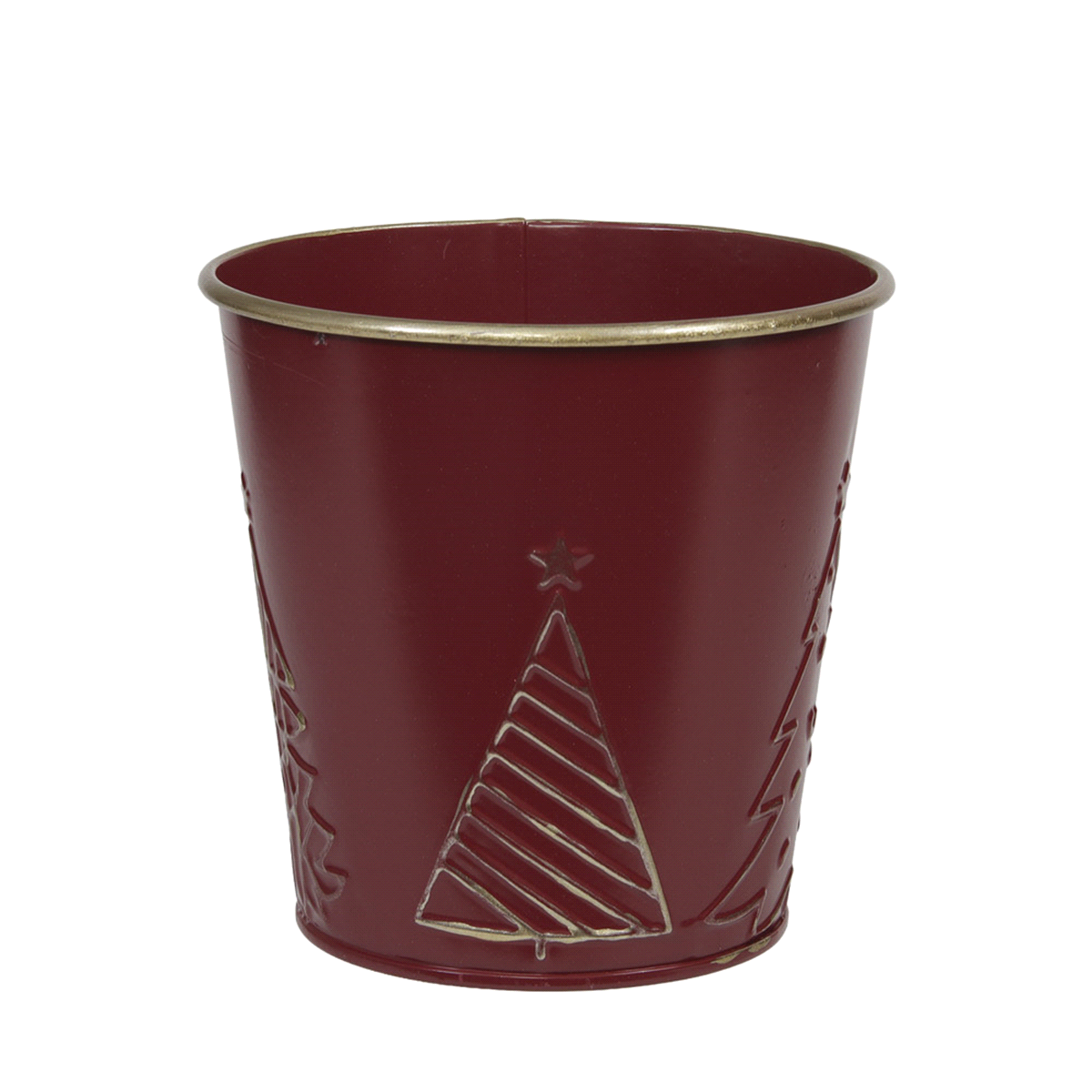 VASO DA FIORI METALLO ROSSO @11xh.10cm 