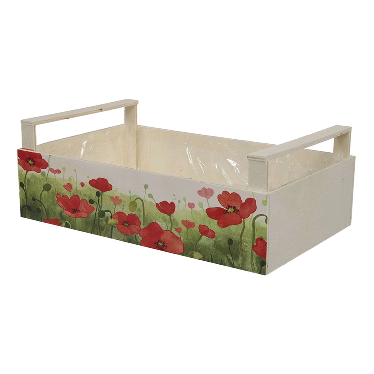 CASSETTA LEGNO FIORI ROSSI 32x20x8 