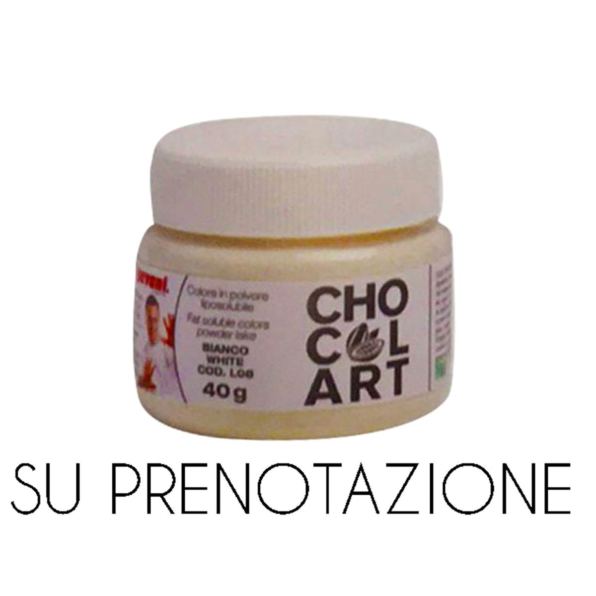 Lacche in polvere ad altissima intensità da sciogliere nel burro di cacao.
Tonalità: Bianco. Non contiene biossido di titanio.
Quantità: 40g. 