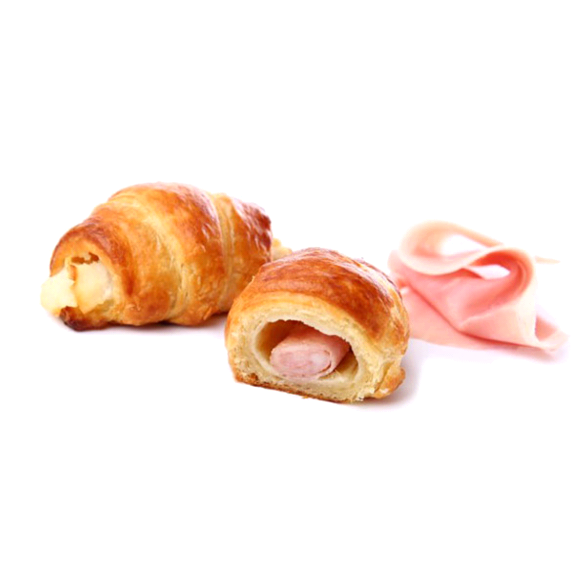 Mini croissant misti prosciutto e formaggio. 