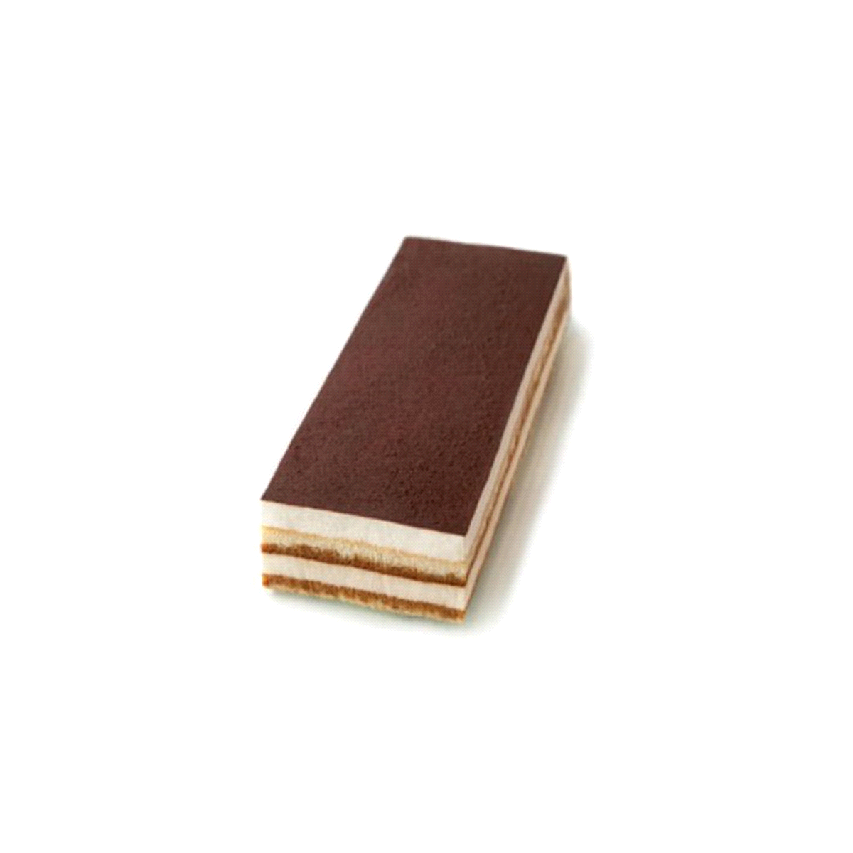 Due strati alternati di biscotti imbevuti di sciroppo di caffè e marsala e crema al mascarpone, a finire una spolverata di cacao magro in polvere. Da scongelare. 