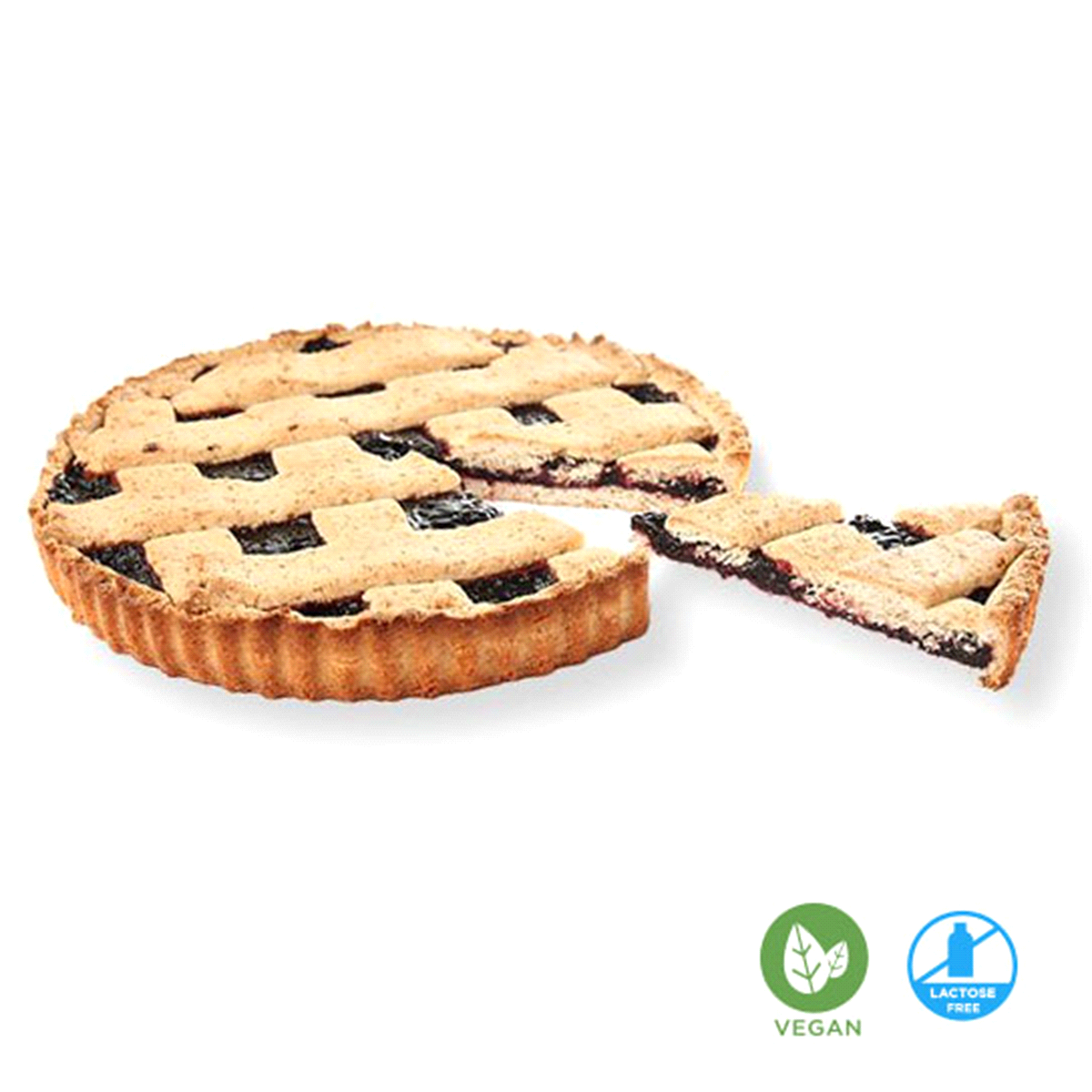 Tipica crostata ai frutti di bosco in versione vegana e senza lattosio per rispondere ai nuovi stili di alimentazione. Crostata vegana senza lattosio. impasto con farina di farro 25,5% e farina integrale 12,5% e 40% di ricca confettura ai frutti di bosco.
Peso: 1000 gr.
Scongelamento: 2/3h a T.amb. 
 