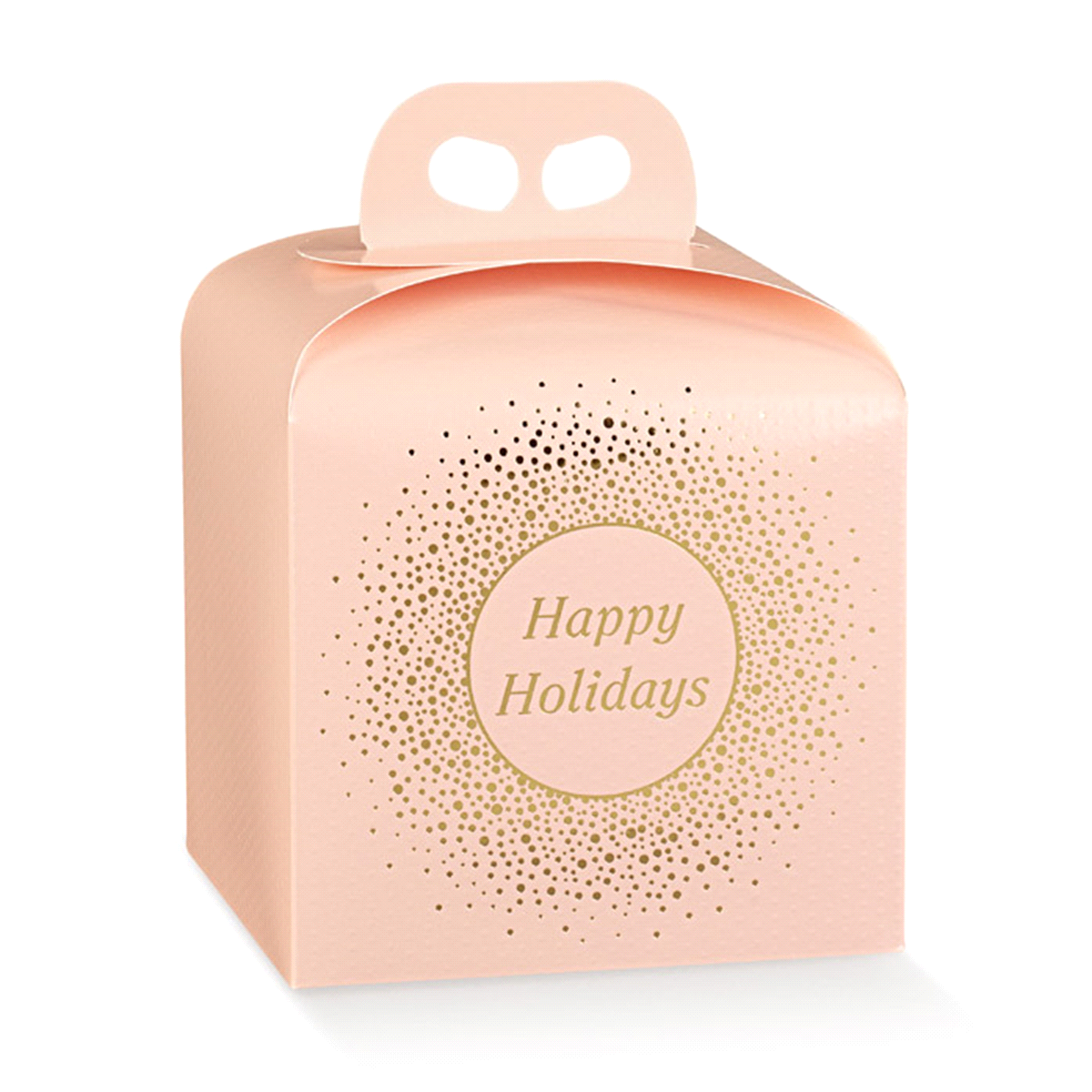 Scatola in cartone teso con maniglia per confezionare un panettone da 100-750gr./1kg.
 