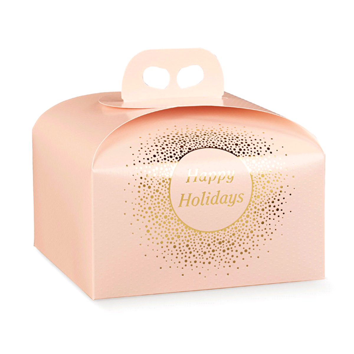Scatola in cartone teso con maniglia per confezionare un panettone da 100-750gr./1kg.
 