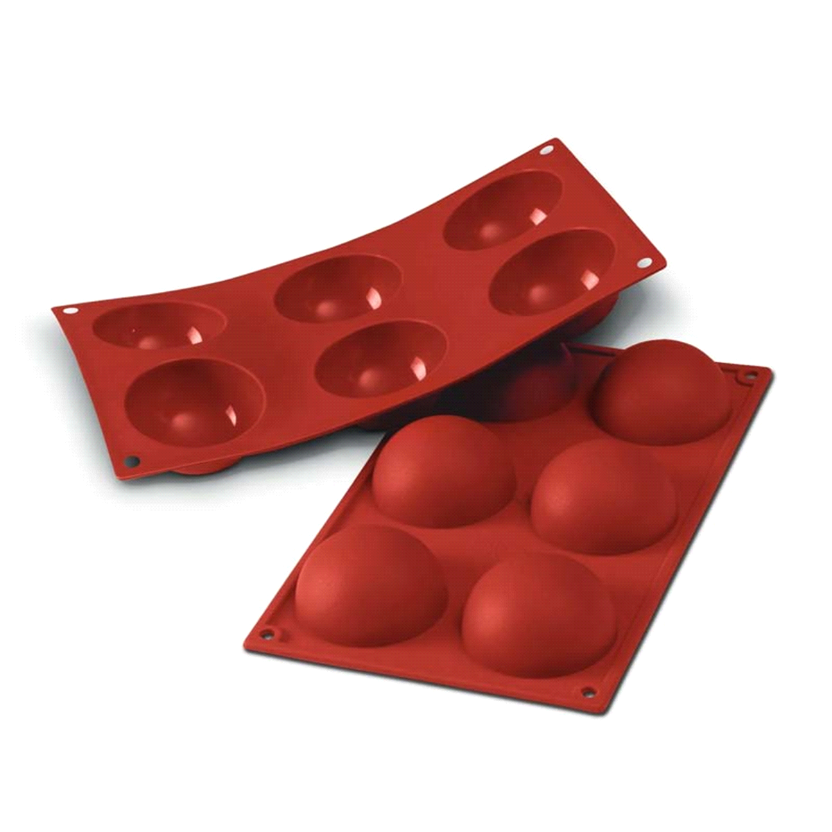 Stampo dimensioni: Ø 70mm x h35 mm - Cavity: 6 /Vol. Cavity: 80ml. Utilizzabile in forno / microonde - Utilizzabile in congelatore / abbattitore - Lavabili in lavastoviglie 