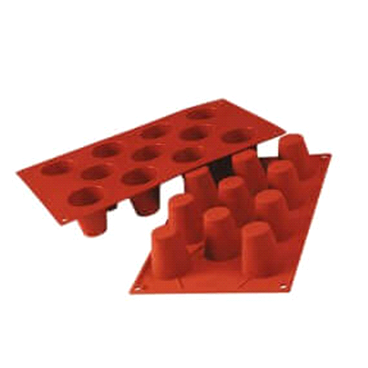 Stampo dimensioni: Ø 45 mm x h48 mm - Cavity: 11 / Vol. Cavity: 50ml. Utilizzabile in forno / microonde - Utilizzabile in congelatore / abbattitore - Lavabili in lavastoviglie 