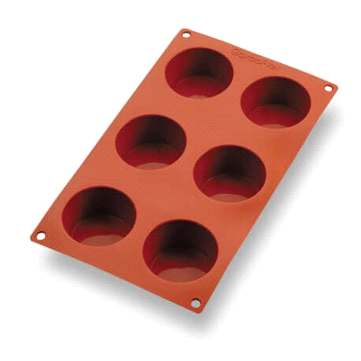 Stampo dimensioni: Ø 69mm x h35 mm - Cavity: 6 / Vol. Cavity: 100ml. Utilizzabile in forno / microonde - Utilizzabile in congelatore / abbattitore - Lavabili in lavastoviglie 