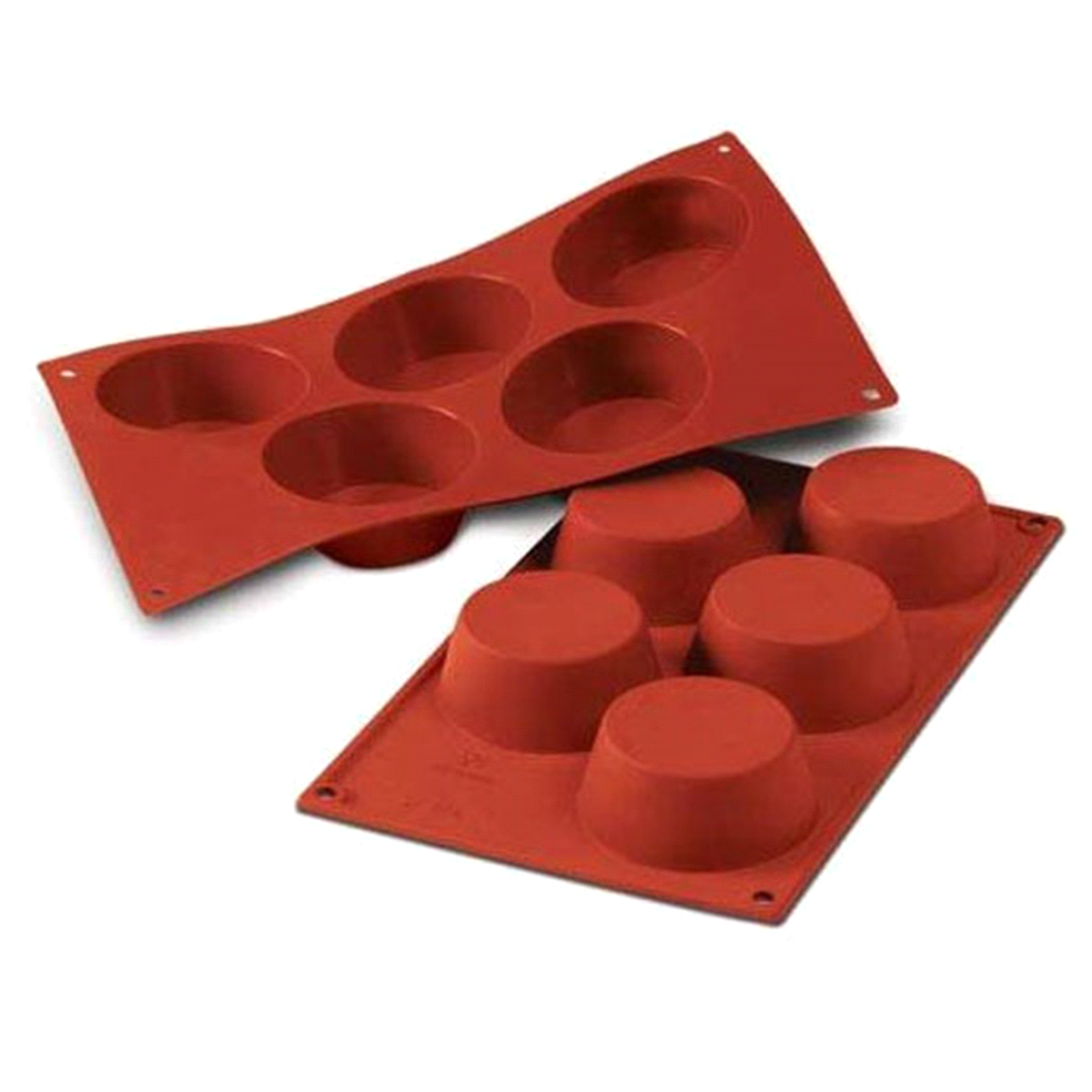 tampo monoporzione in silicone antiaderente. Dimensione: Ø 81 h 32 mm Volume: 5 x 135 ml. 