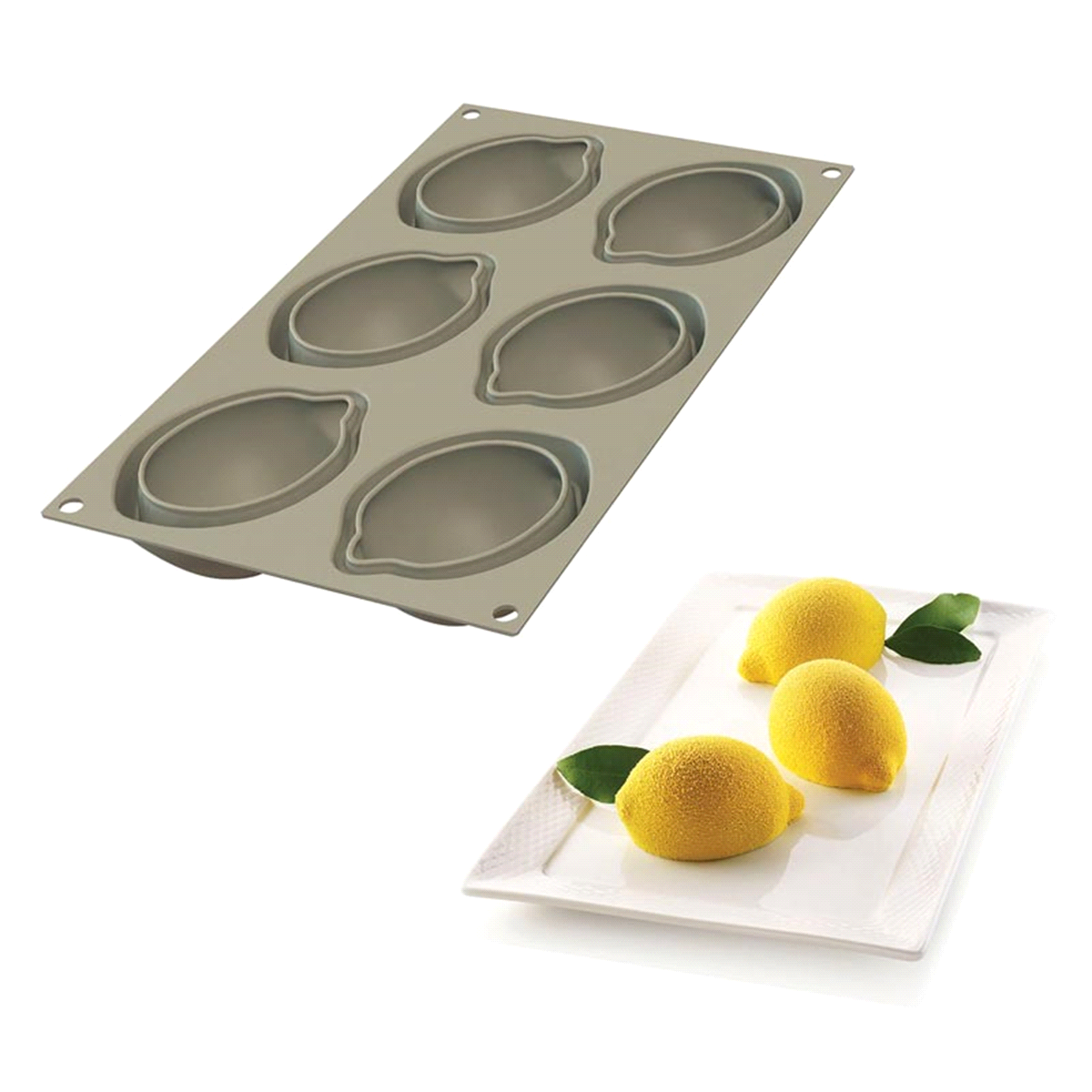 Stampo in silicone per n.6 delizia al limone. 