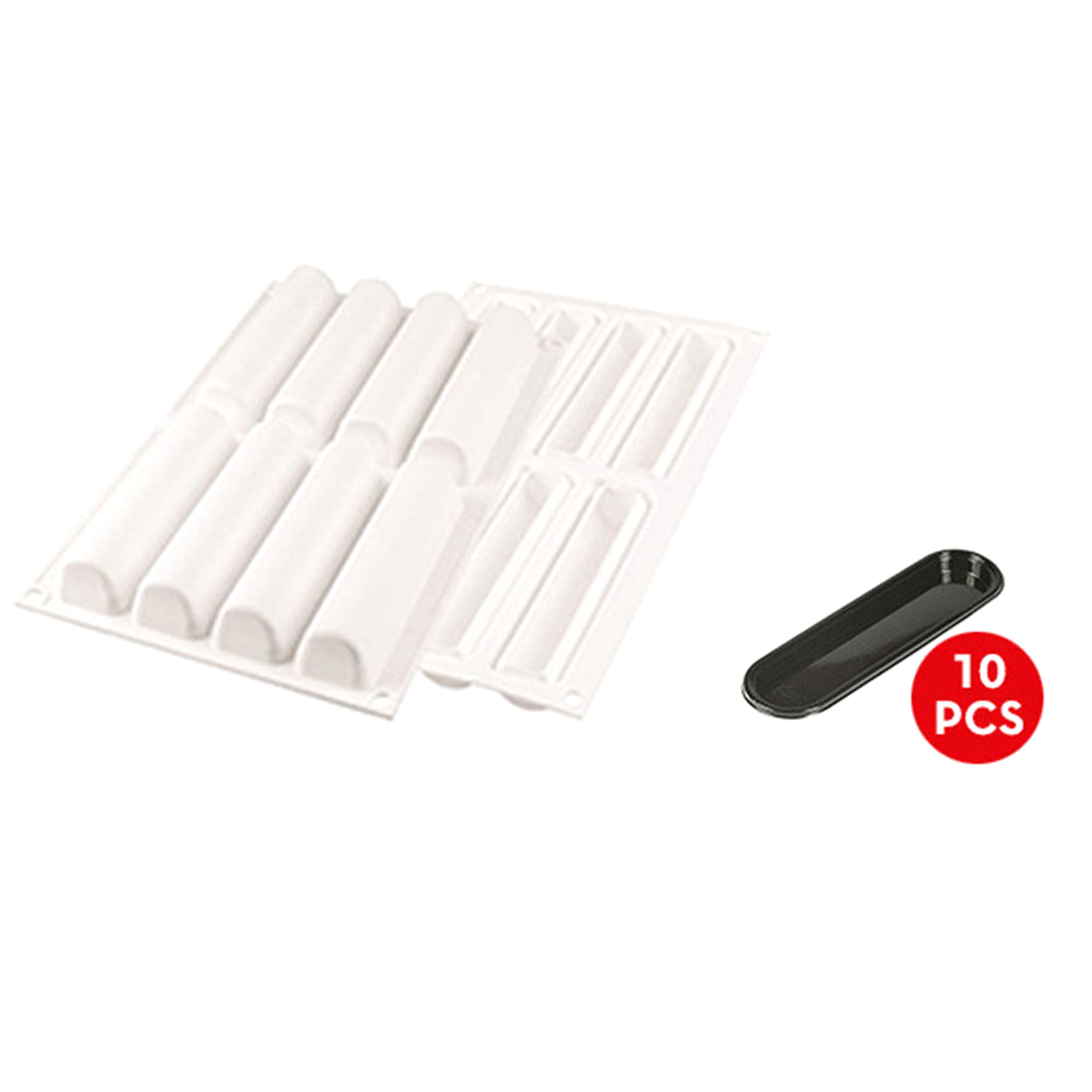  Lo stampo Cylindre75 di Silikomart Professional è composto da 8 cavità da 75 ml ciascuna. Size:126 x 27 h 27 mm
Volume:75 ml x 8 Tot 600 ml. 