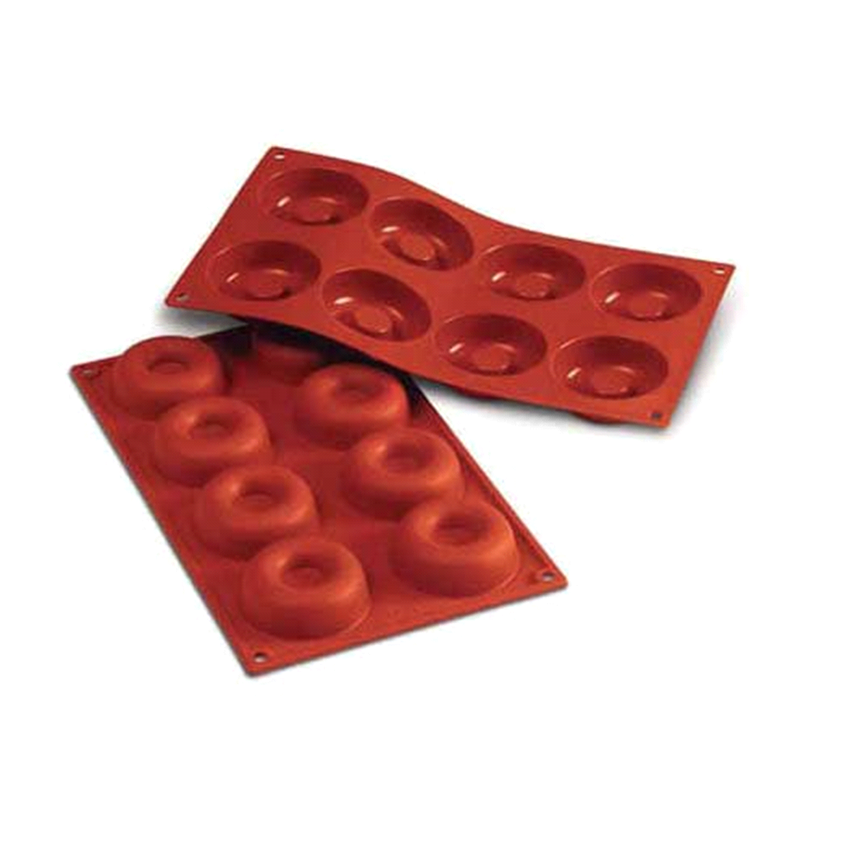 Stampo dimensioni: Ø 65mm x h21mm - Cavity: 8 /Vol. Cavity: 50ml. Utilizzabile in forno / microonde - Utilizzabile in congelatore / abbattitore - Lavabili in lavastoviglie 