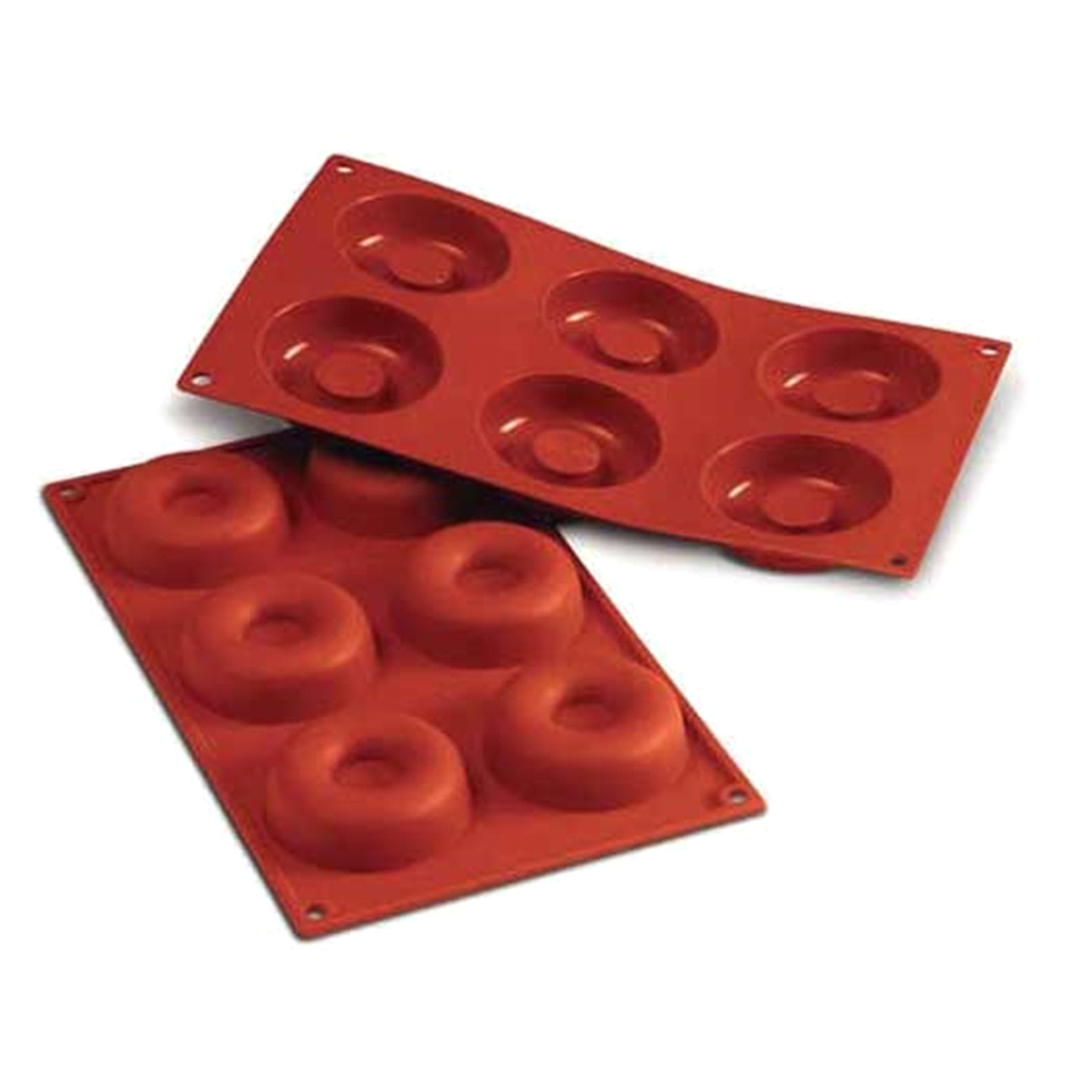 Stampo dimensioni: Ø 72mm x h23 mm - Cavity: 6 / Vol. Cavity: 62ml. Utilizzabile in forno / microonde - Utilizzabile in congelatore / abbattitore - Lavabili in lavastoviglie 