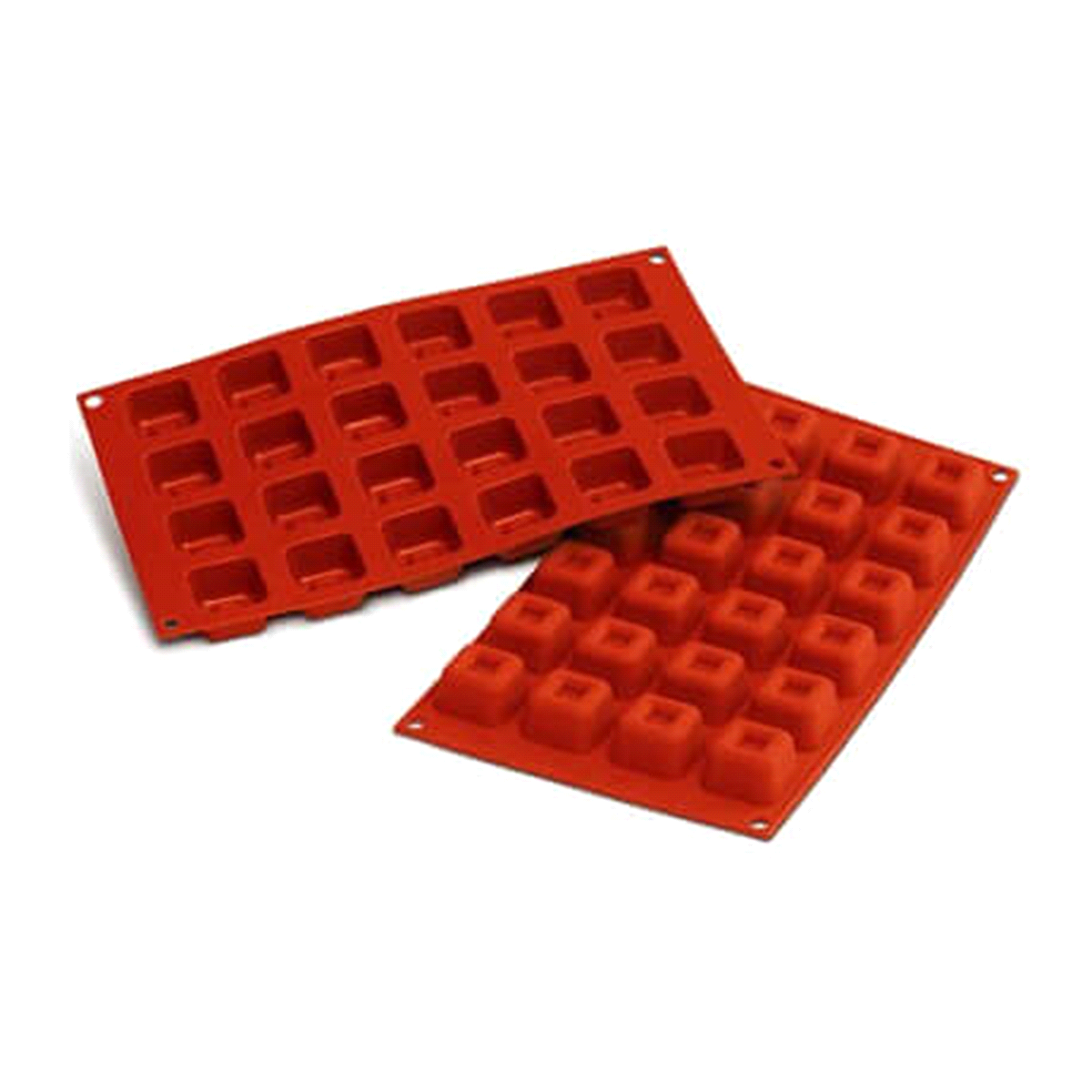 Stampo per monoporzione quadrata 35mm x 35mm x h21,5mm. Vol. Cavità: 16ml. Cavità 24. 