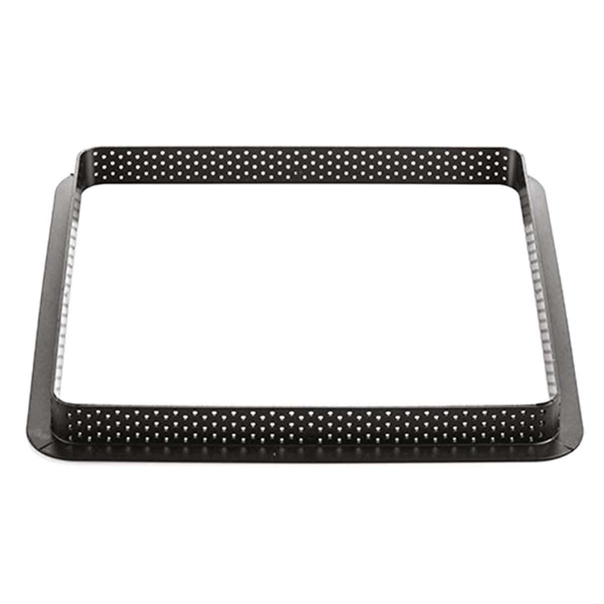 Composto da due elementi: un anello 200 x 200 h 20 mm in materiale termoplastico composito indeformabile adatto all’uso in forno per la realizzazione della base e uno stampo in silicone 170 x 170 h 20 mm per realizzare una mousse o un cremoso da adagiare sopra alla pasta frolla. 