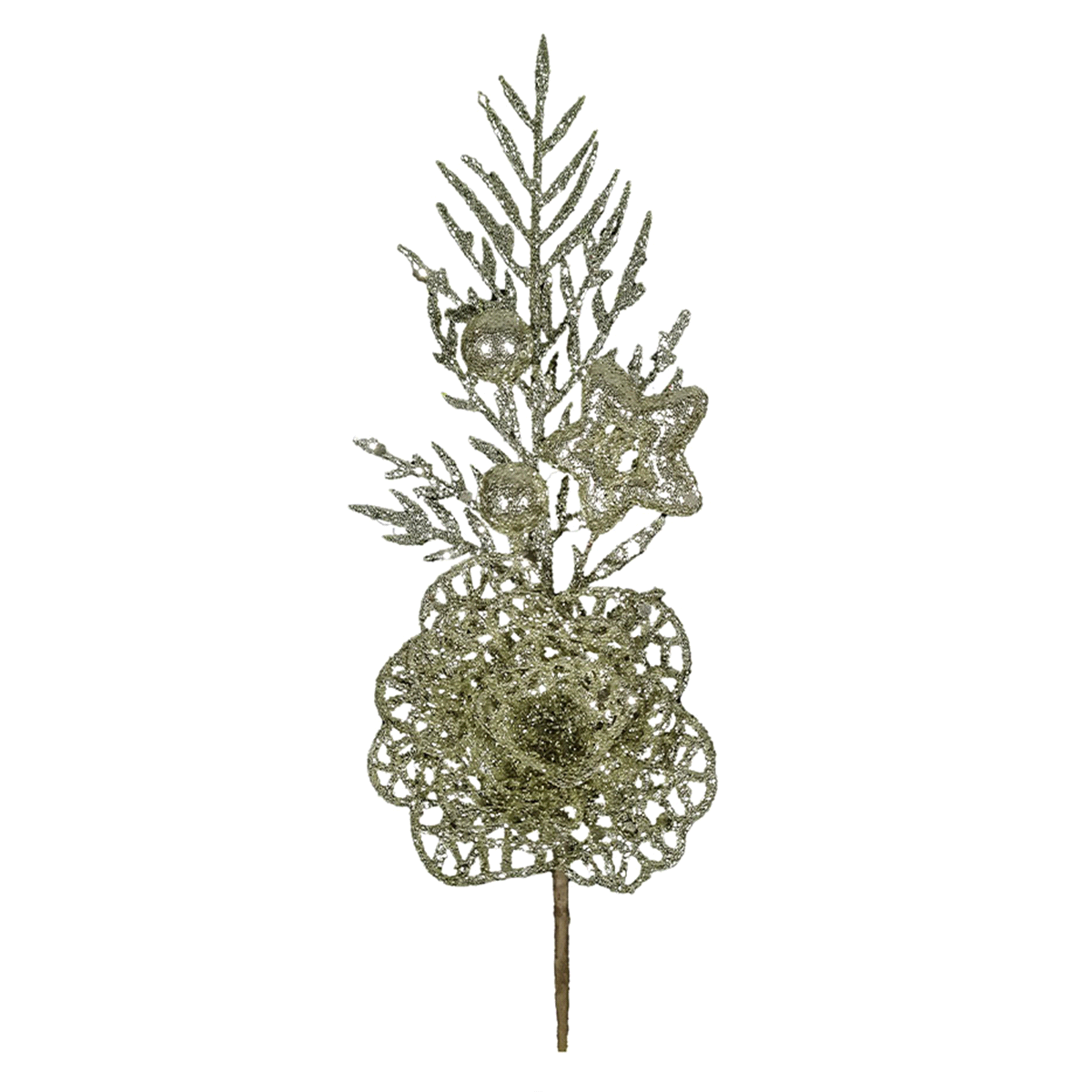 Pick rosa di Natale color champagne decorativo. 