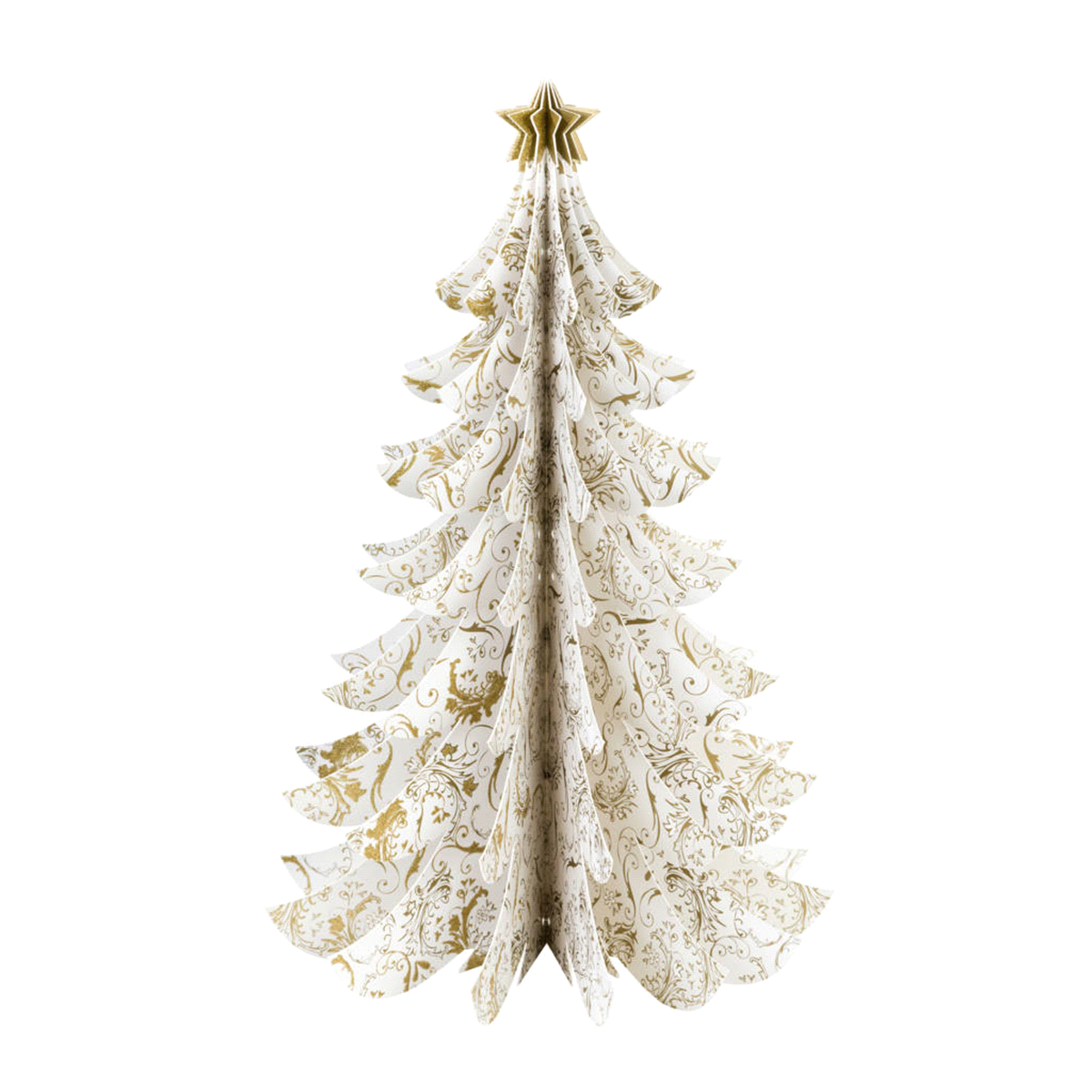 ALBERO NATALE BIANCO ORO CARTA cm36 