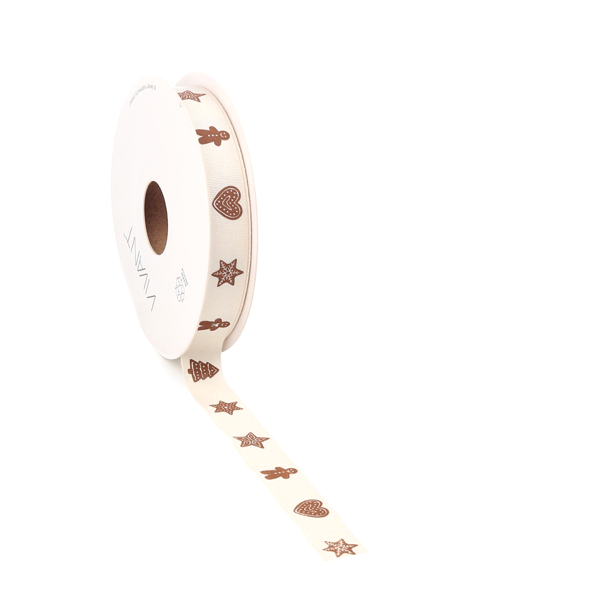 Nastro gingerbread ribbon crema mm15x15mt. 
